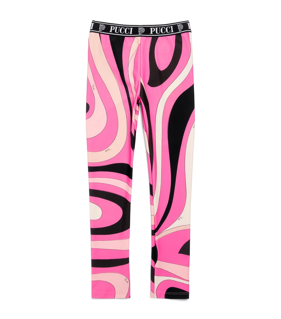 PUCCI Junior Marmo Print Leggings (4-14 Years) Rosa/marrone