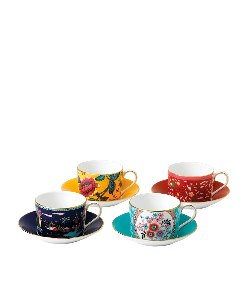 Wonderlust Teacup and Saucer (Set of 4)