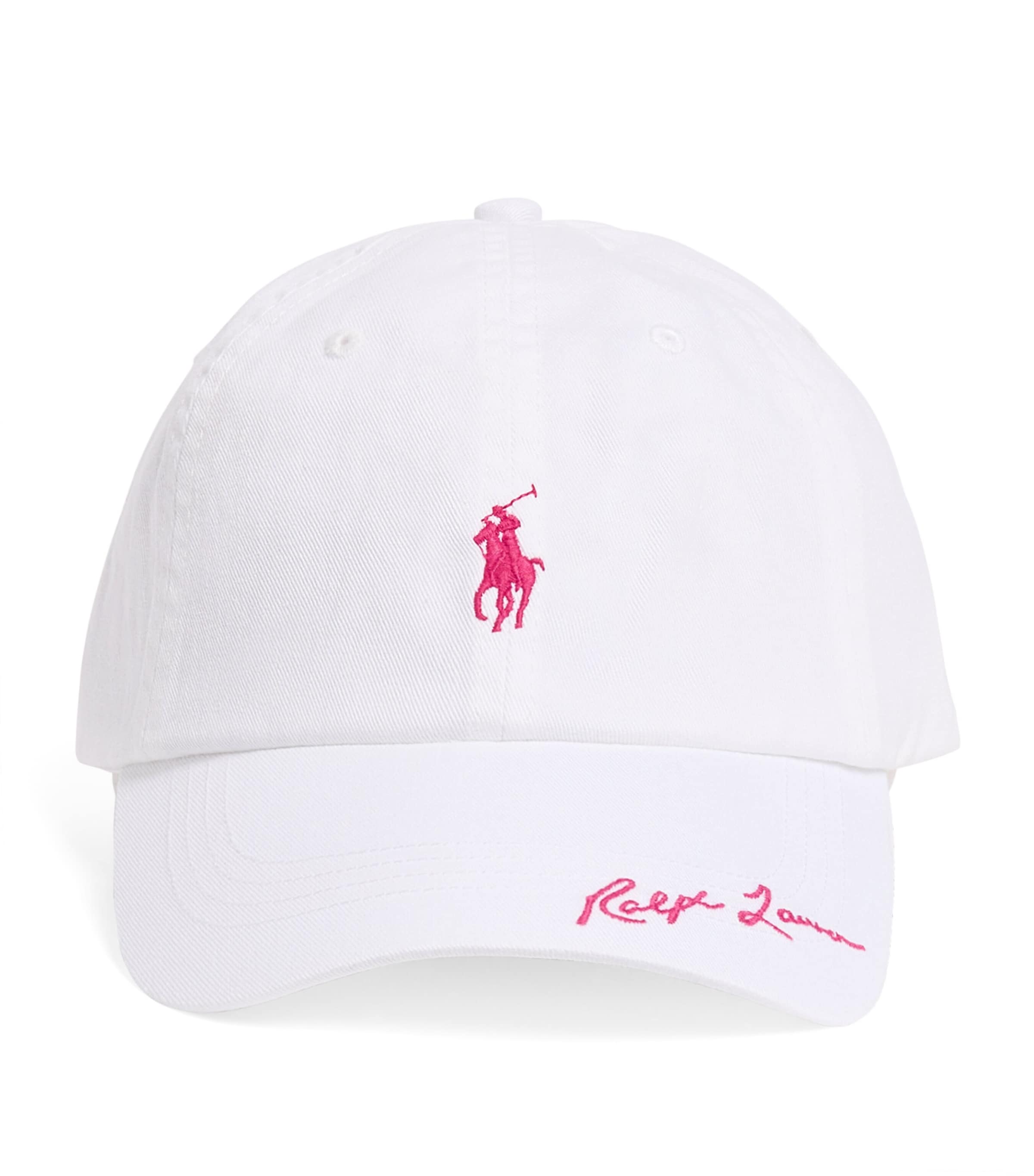 Polo Ralph Lauren Cotton Pink Pony Baseball Cap Ceramic White
