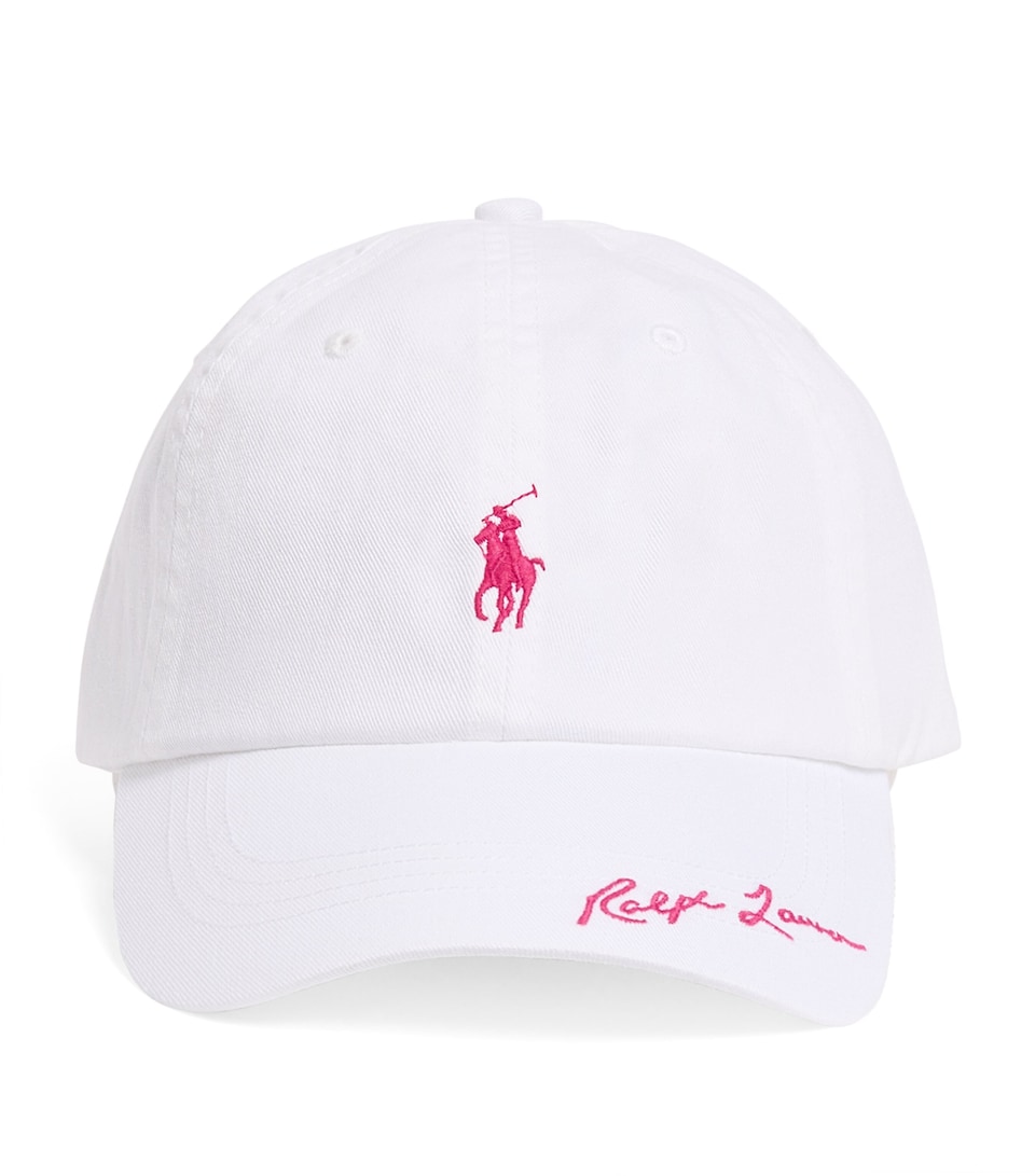 Polo Ralph Lauren Cotton Pink Pony Baseball Cap Ceramic White