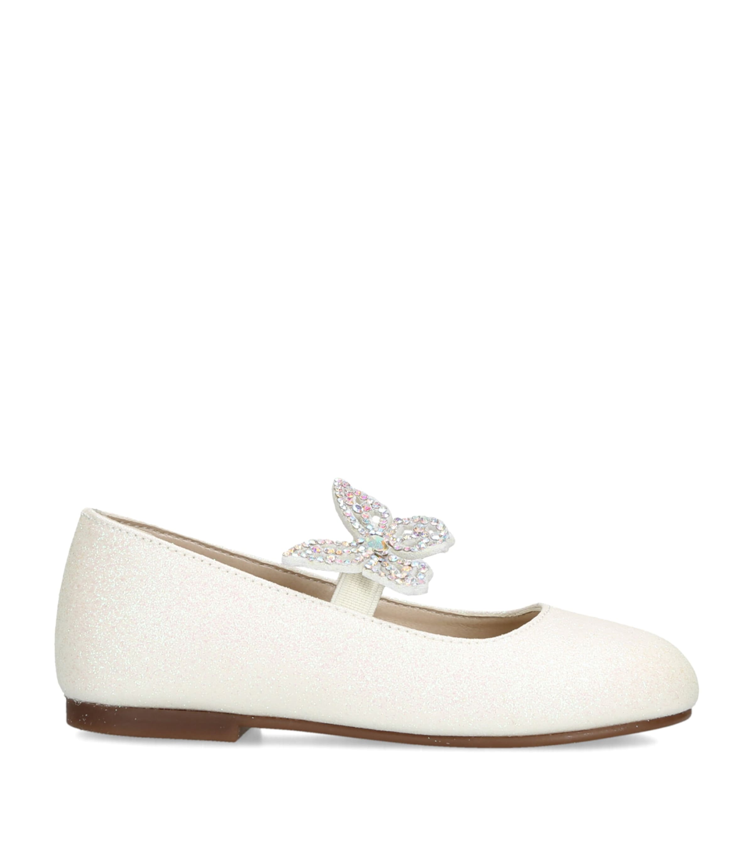 BabyWalker Sparkle Butterfly Ballet Flats White