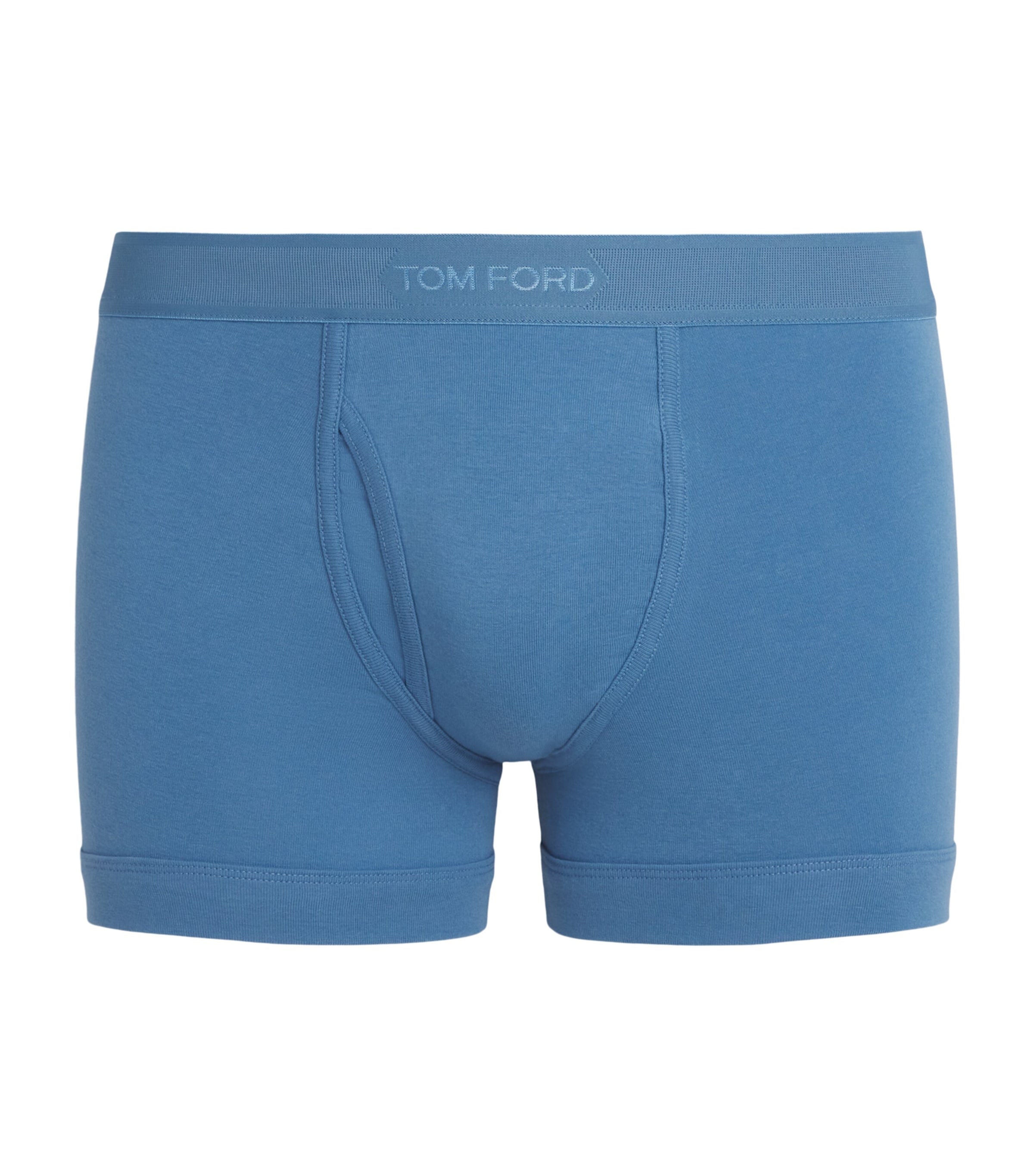 TOM FORD Mens Stretch-Cotton Logo Boxer Briefs Mid Blue
