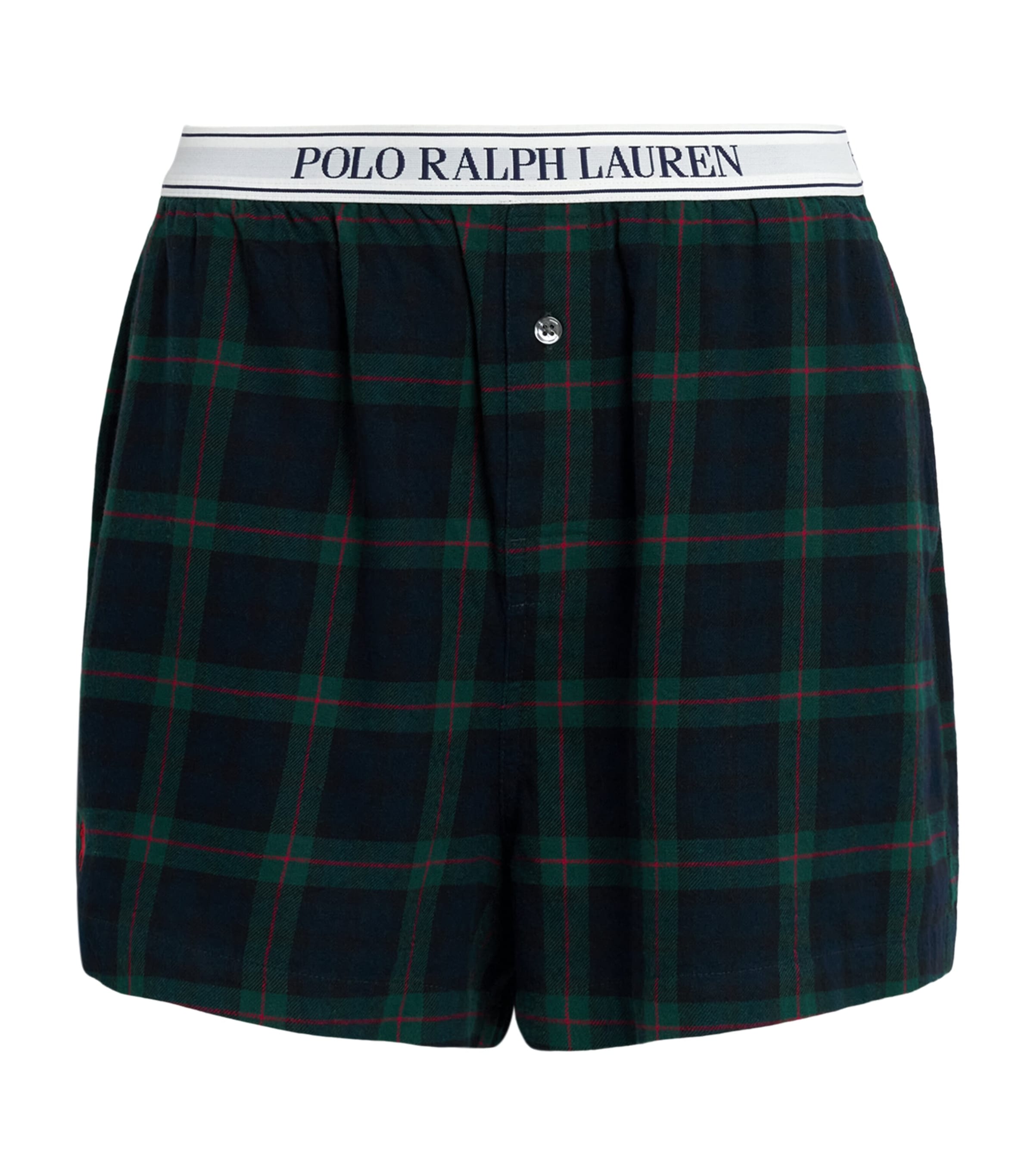Polo Ralph Lauren Womens Cotton Flannel Plaid Boxer Shorts Blackwatch Plaid