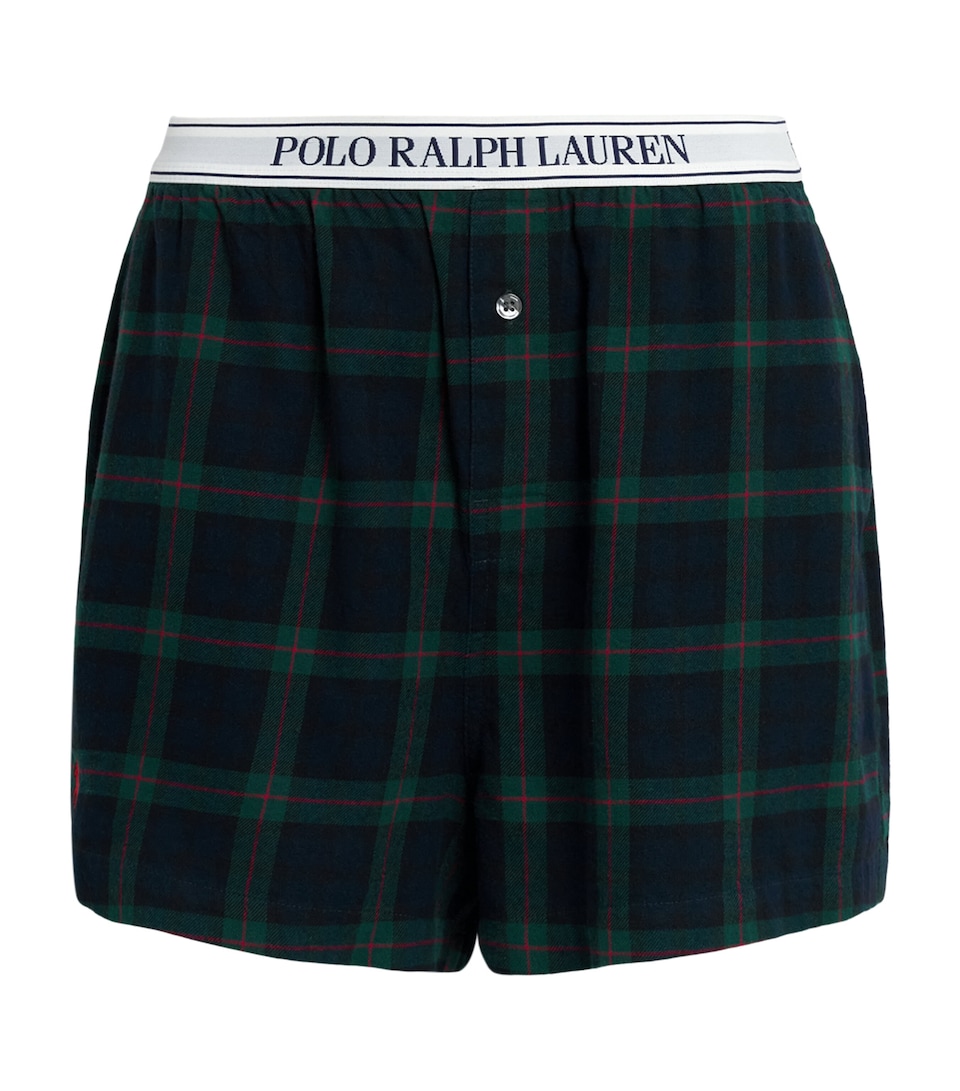 Polo Ralph Lauren Womens Cotton Flannel Plaid Boxer Shorts Blackwatch Plaid