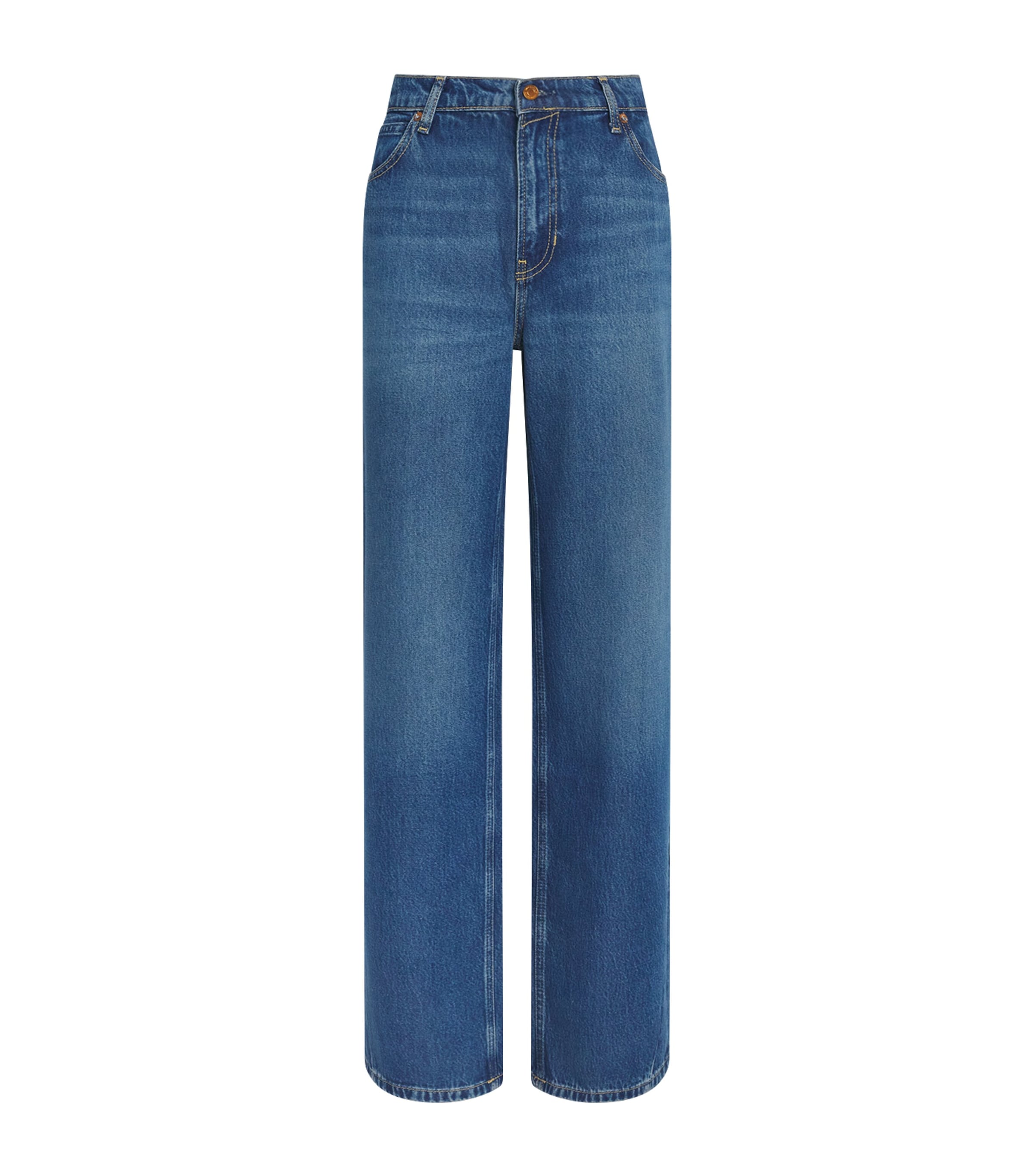 Guest In Residence Womens Traveler High-Rise Wide-Leg Jeans Pacific