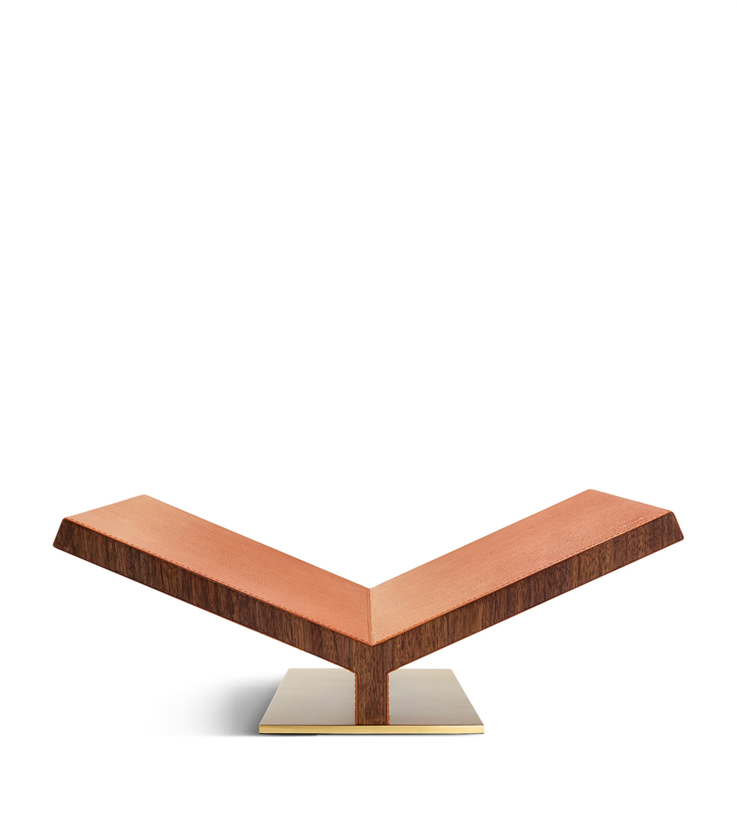 Assouline Walnut-Leather Classic Collector Bookstand Camel