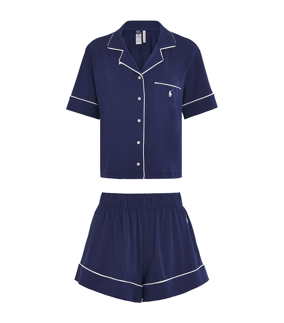 Polo Ralph Lauren Womens Piping Pyjama Set Navy