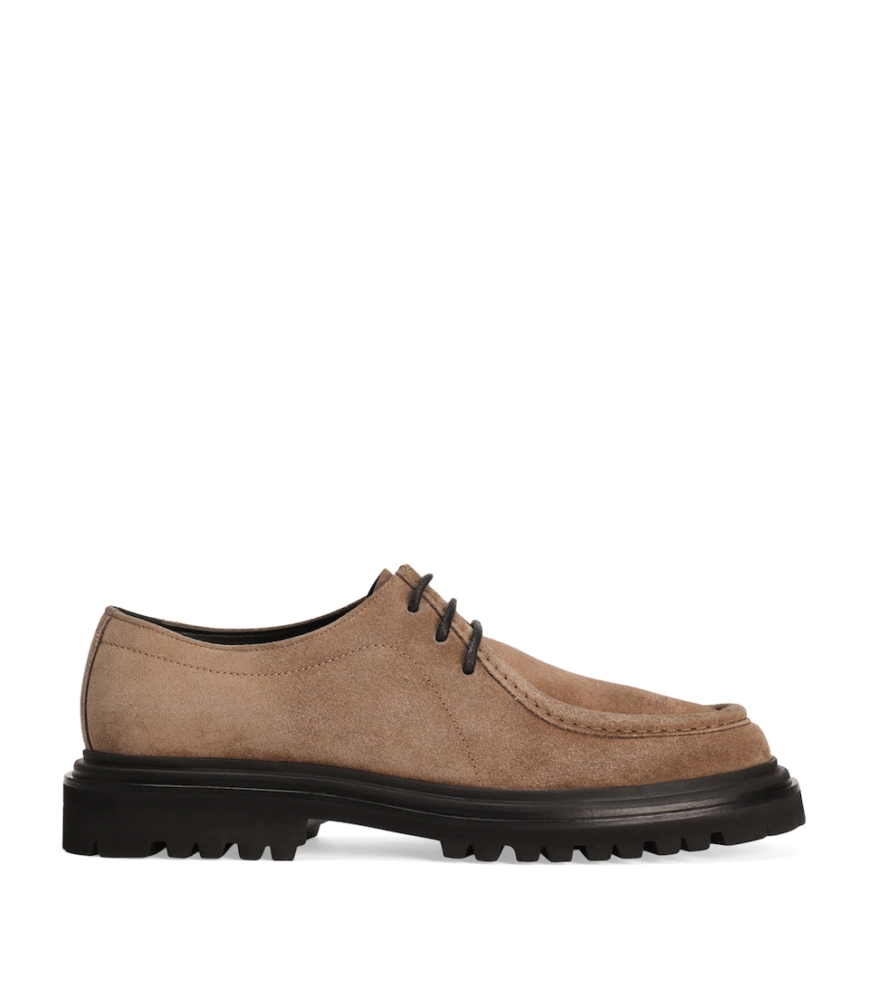 Calfskin Suede Derby Shoes