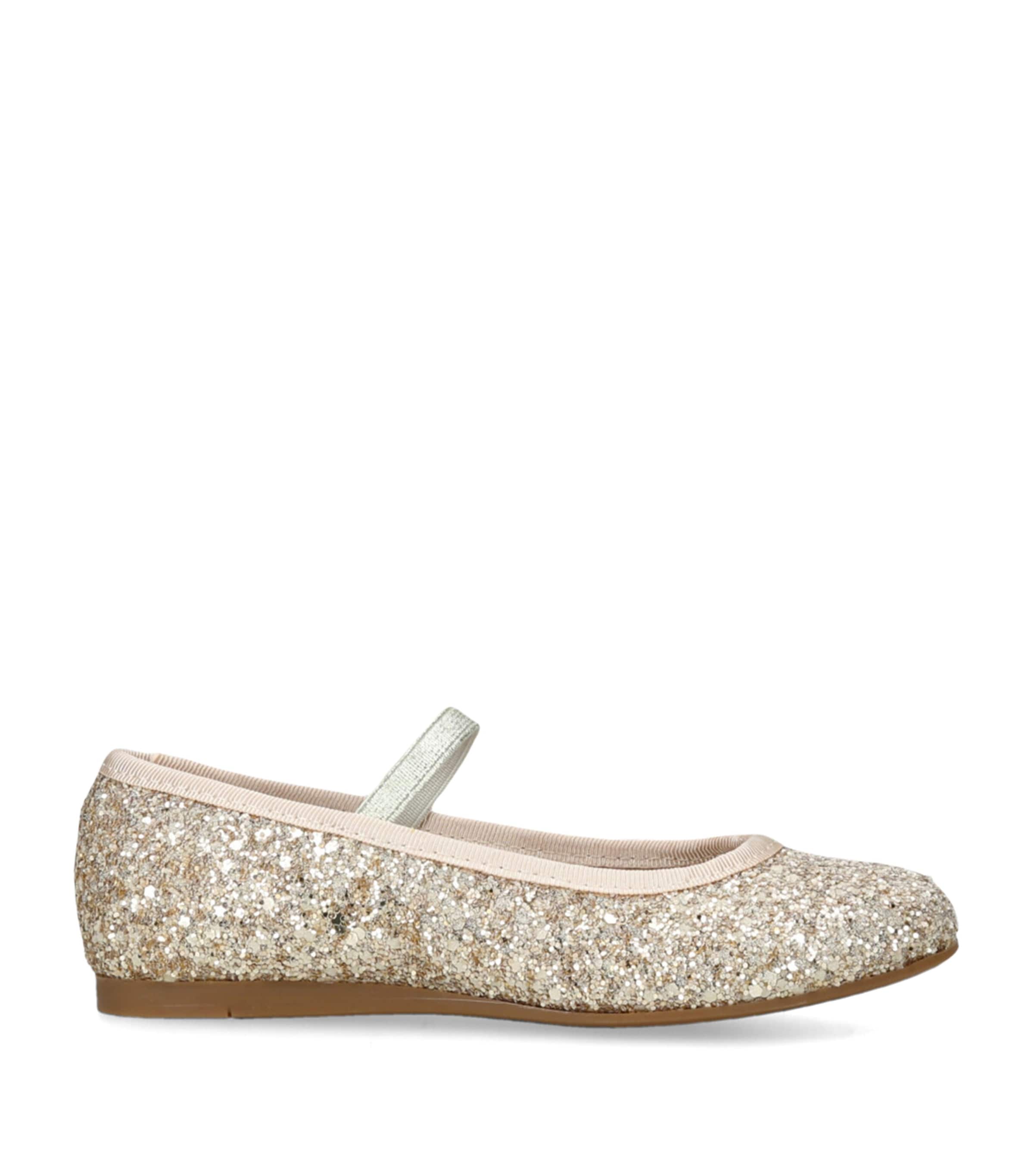Leather Glitter Bug Ballet Flats
