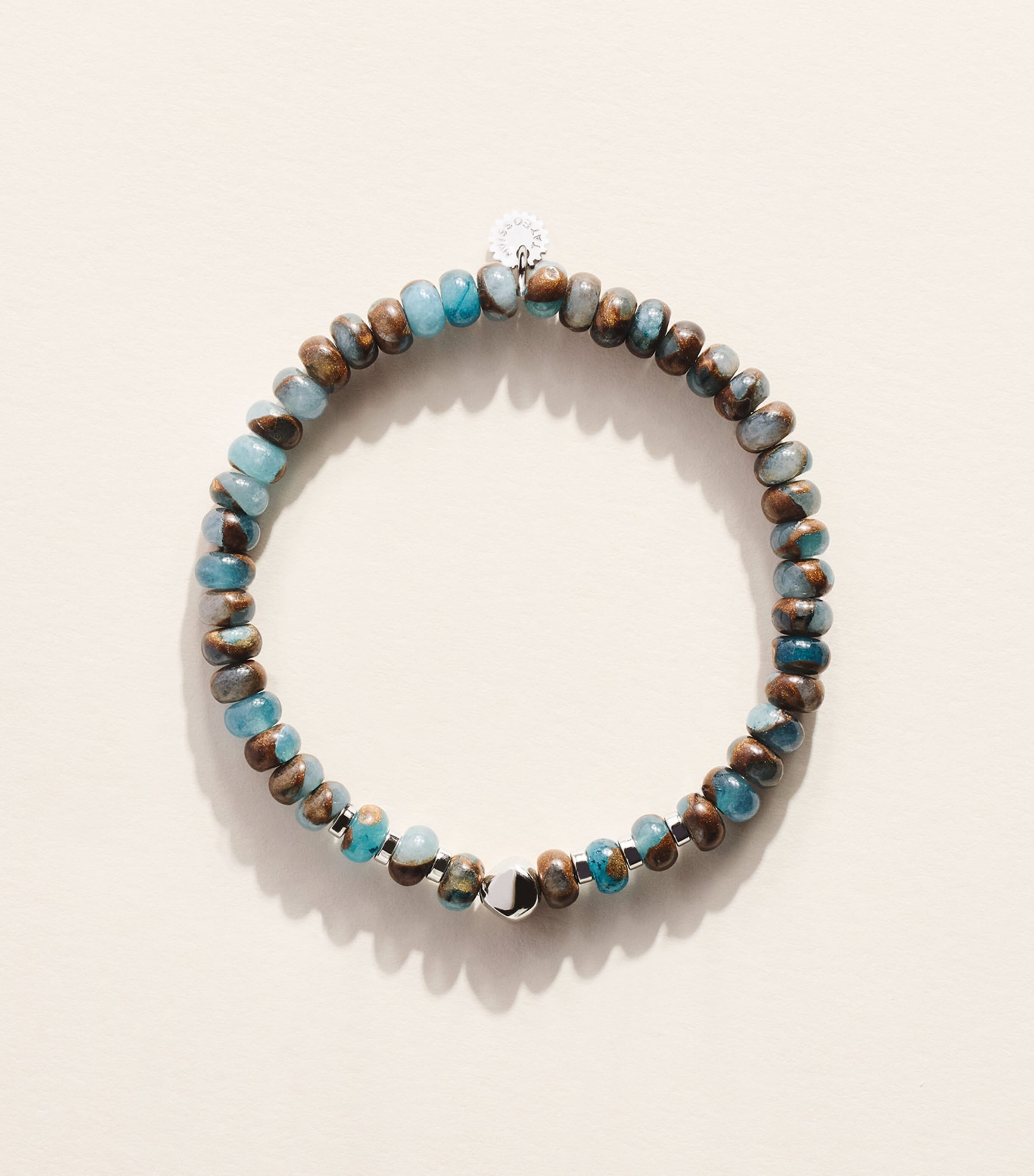 Tateossian Silver and Jasper Beaded Bracelet Blue