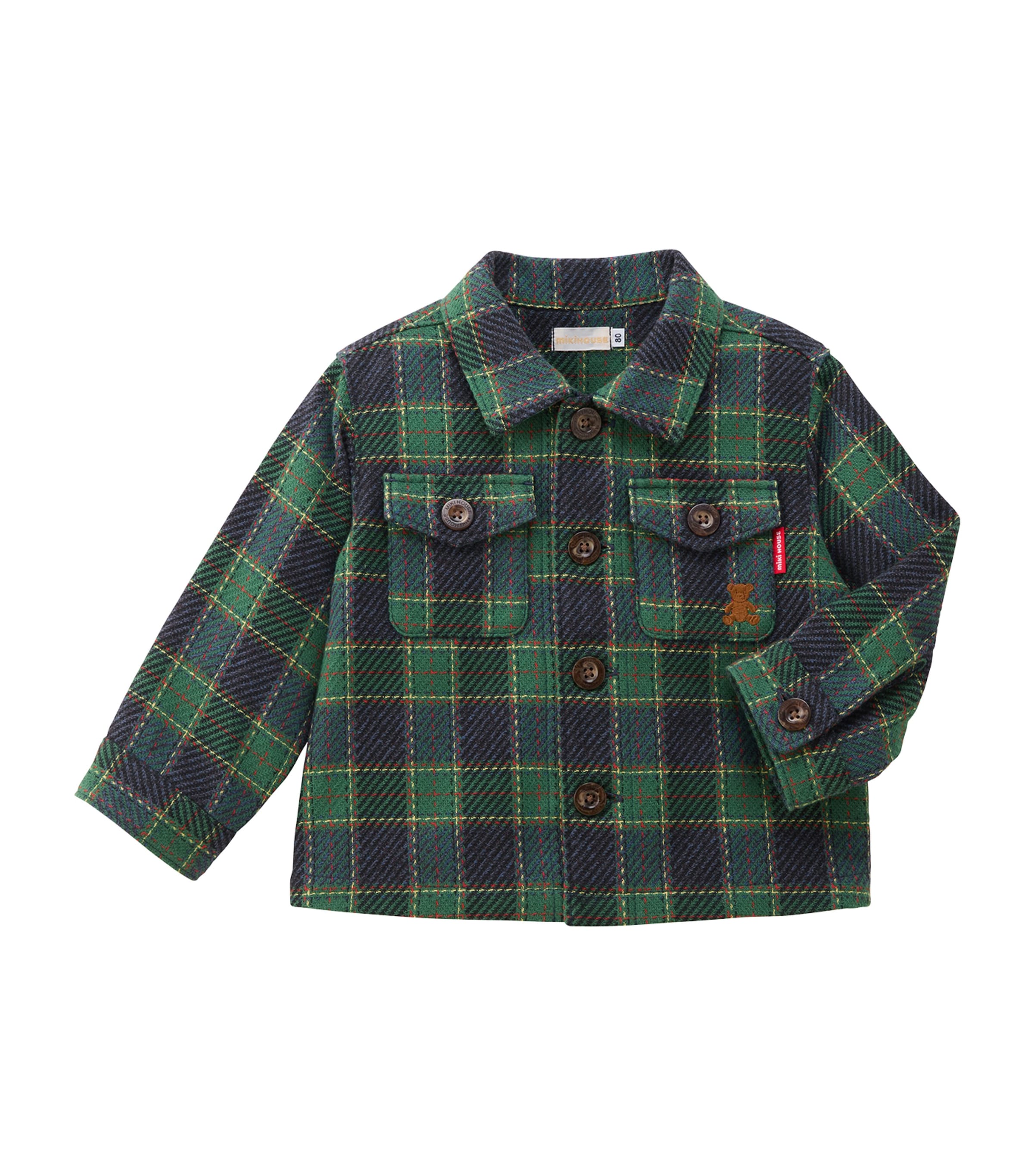 Miki House Cotton Check Overshirt (1-7 Years)