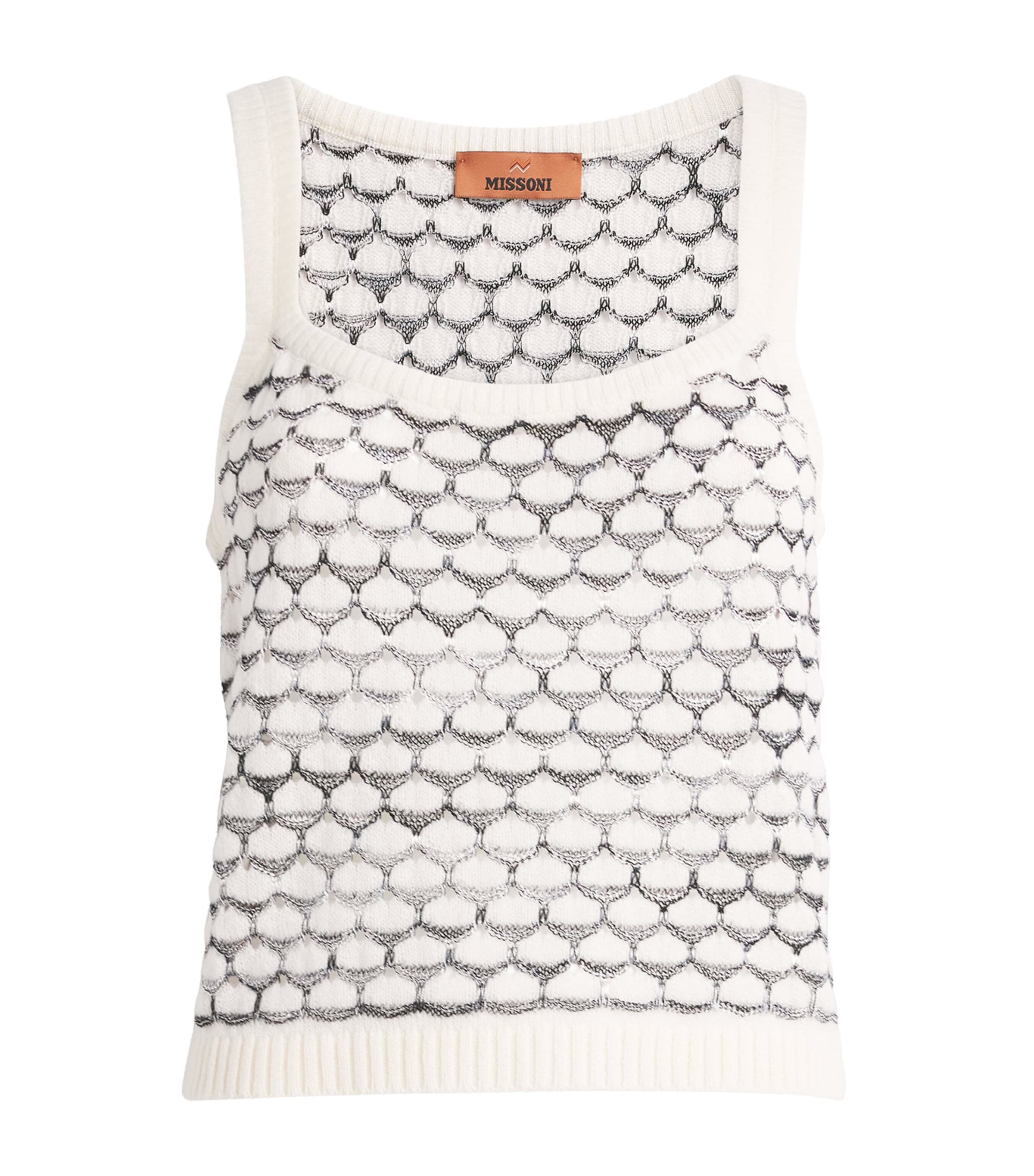 Cashmere-Blend Mesh Tank Top