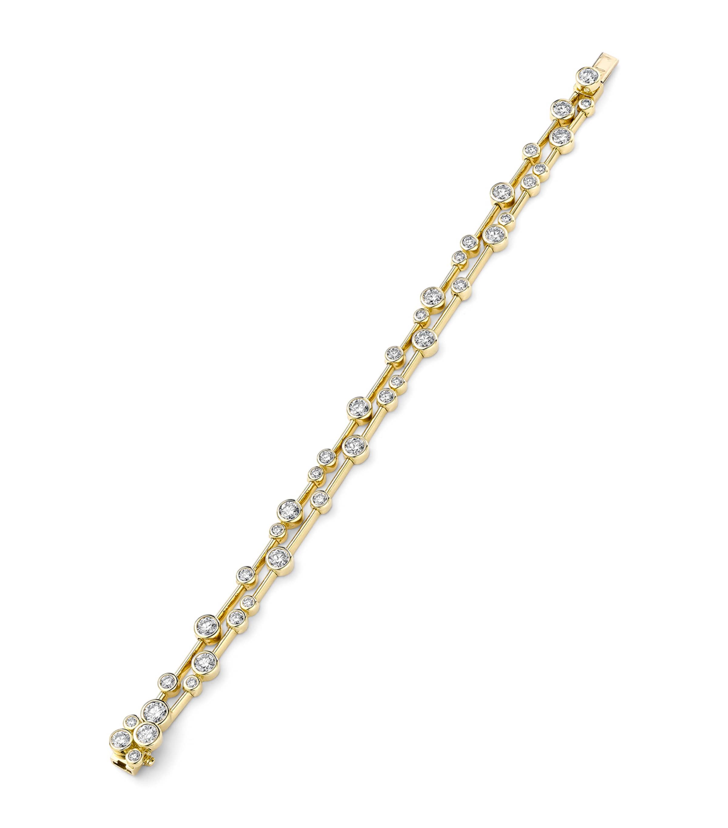 Boodles Yellow Gold and Diamond Two-Row Raindance Bracelet Yellow Gold