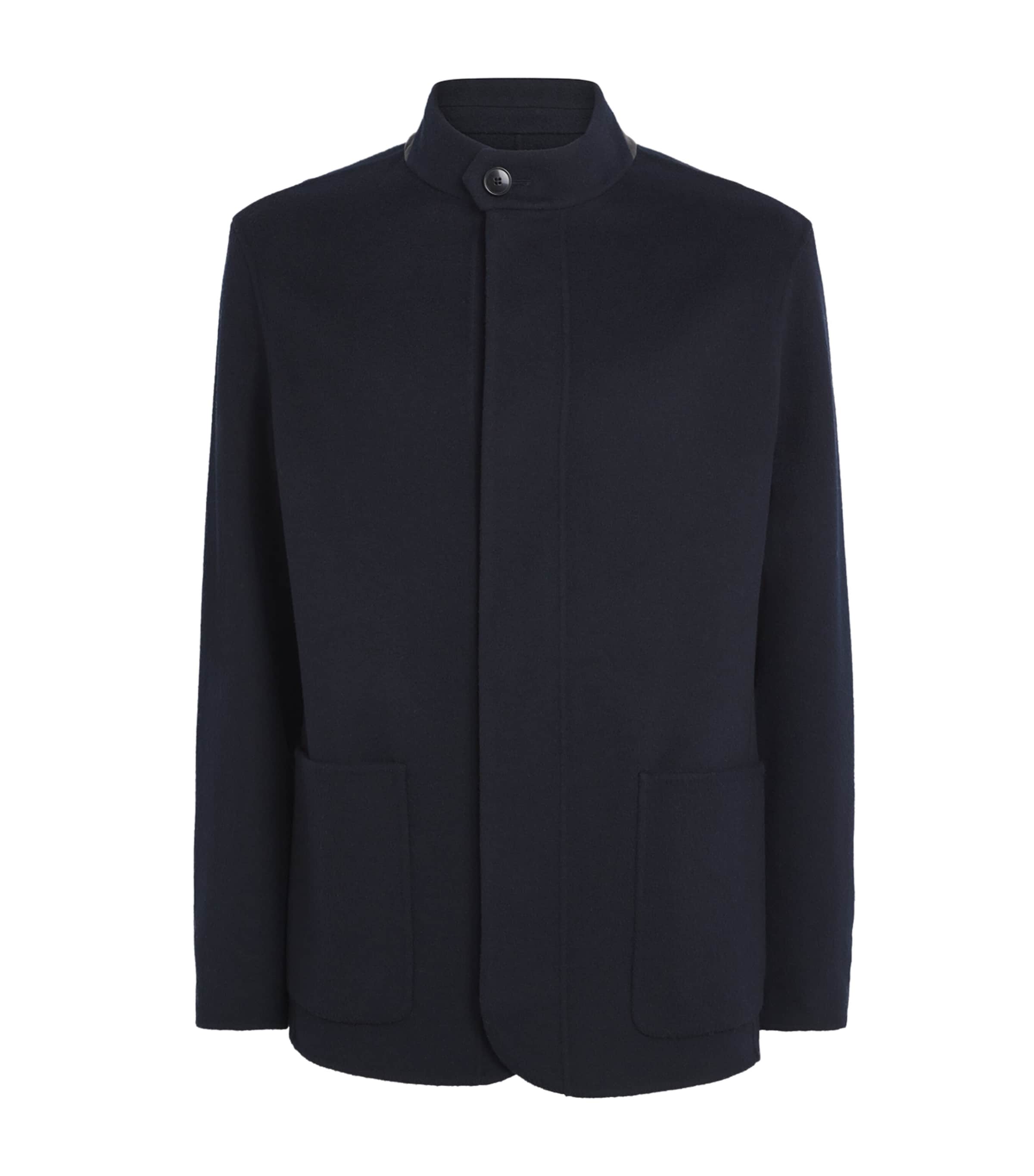 Wool-Cashmere Stand-Collar Jacket