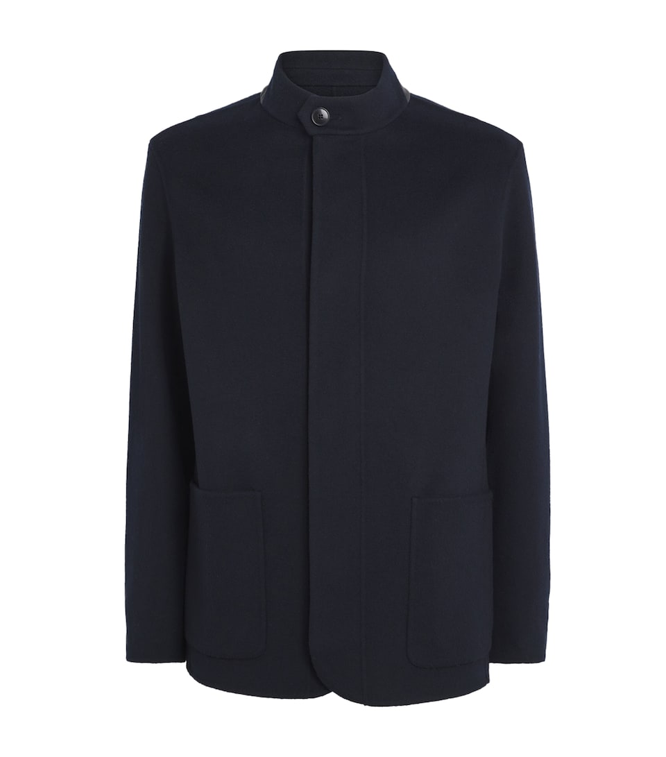 Wool-Cashmere Stand-Collar Jacket