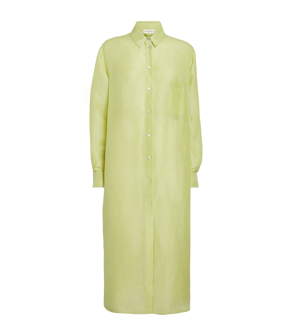 Silk-Linen Phoebe Midi Shirt Dress