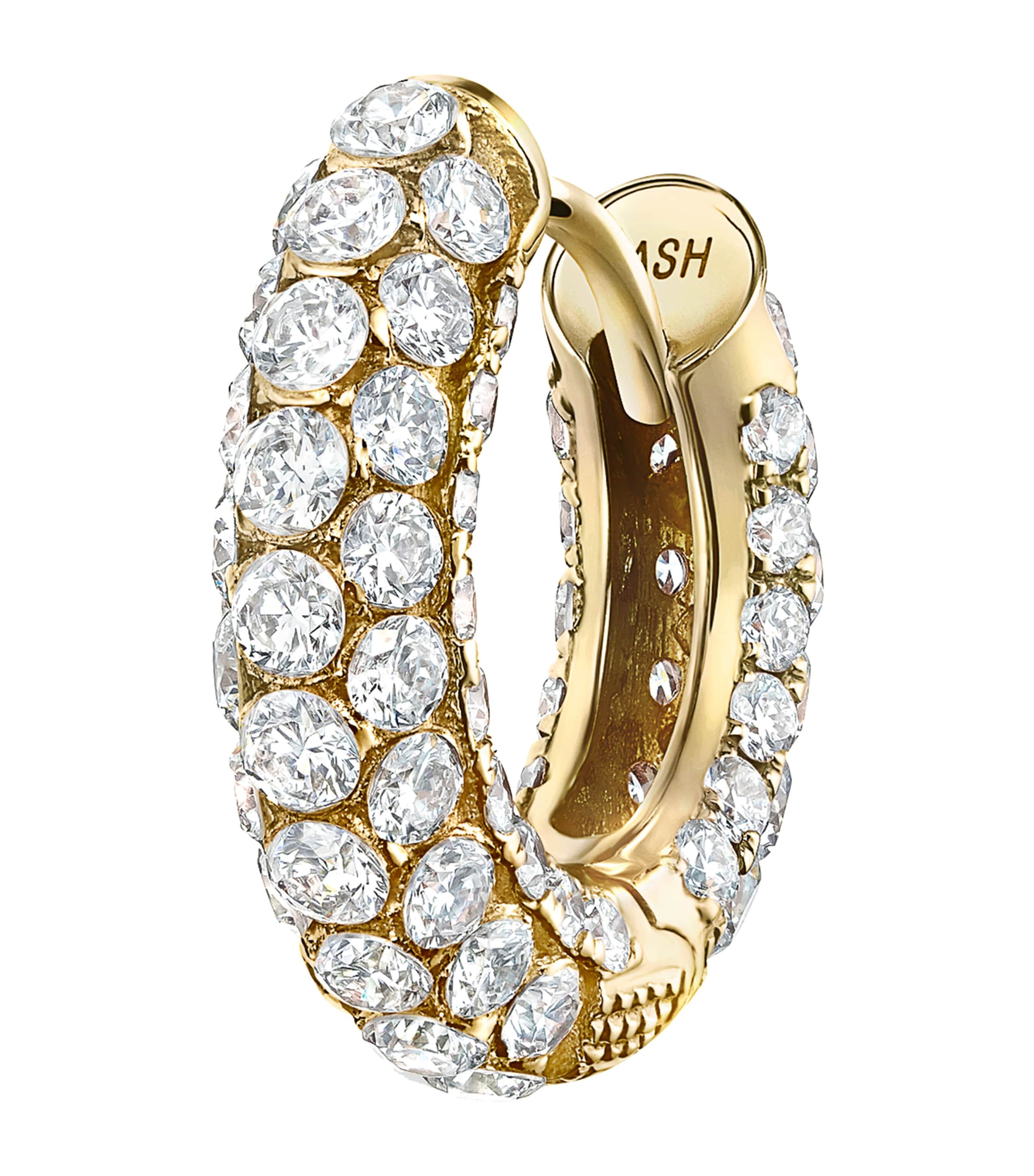 Maria Tash Pavé Diamond Single Hoop Earring (8mm) Yellow Gold