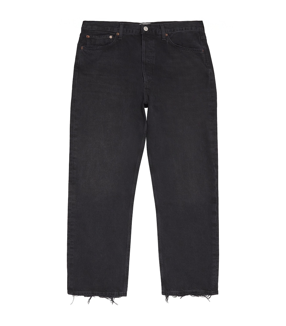 AGOLDE Mens 90's Straight Jeans Tar (washed Black)