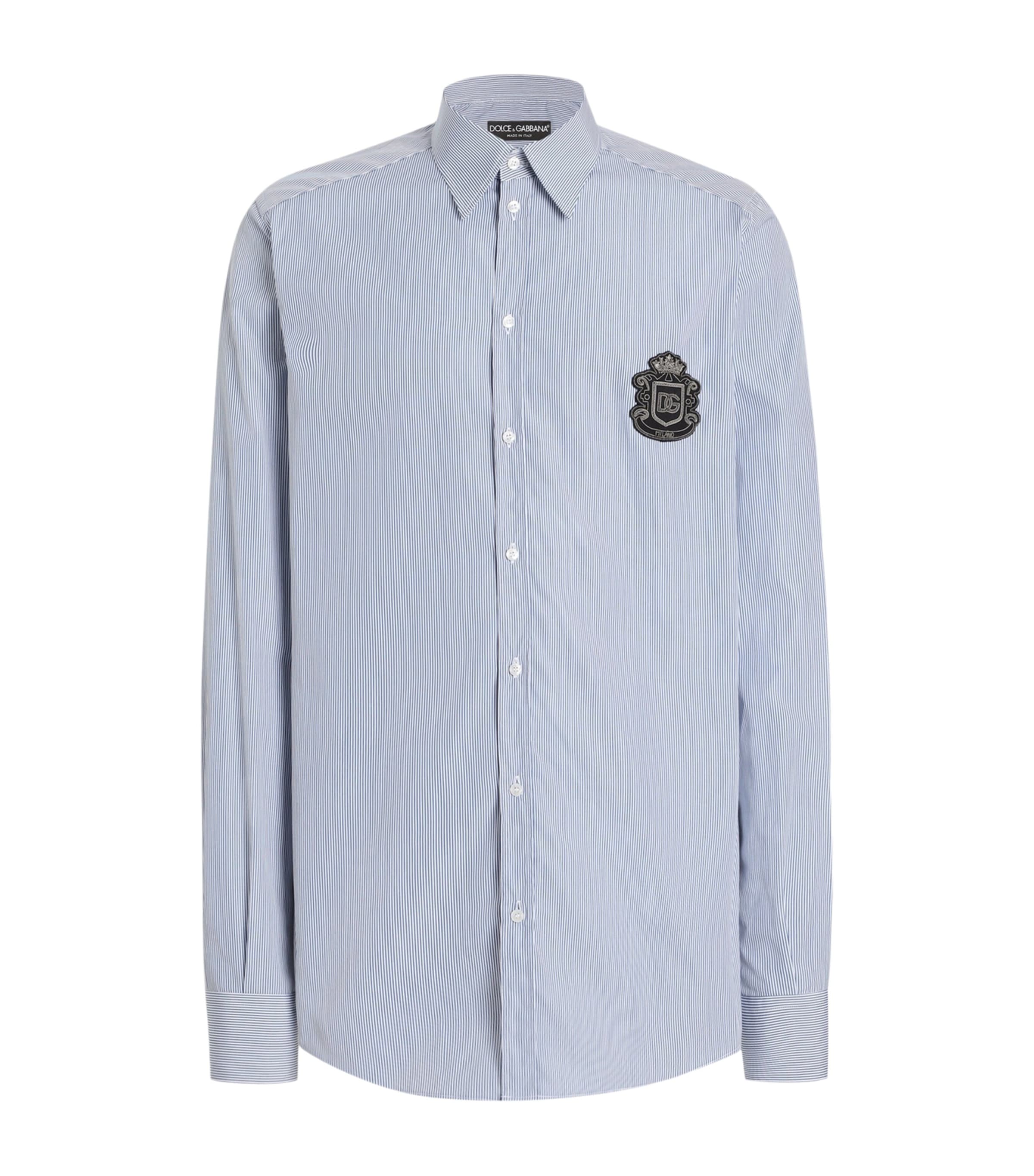 Dolce&Gabbana Mens Cotton Logo Stripe Shirt Striped