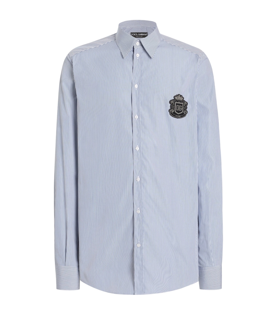 Dolce&Gabbana Mens Cotton Logo Stripe Shirt Striped