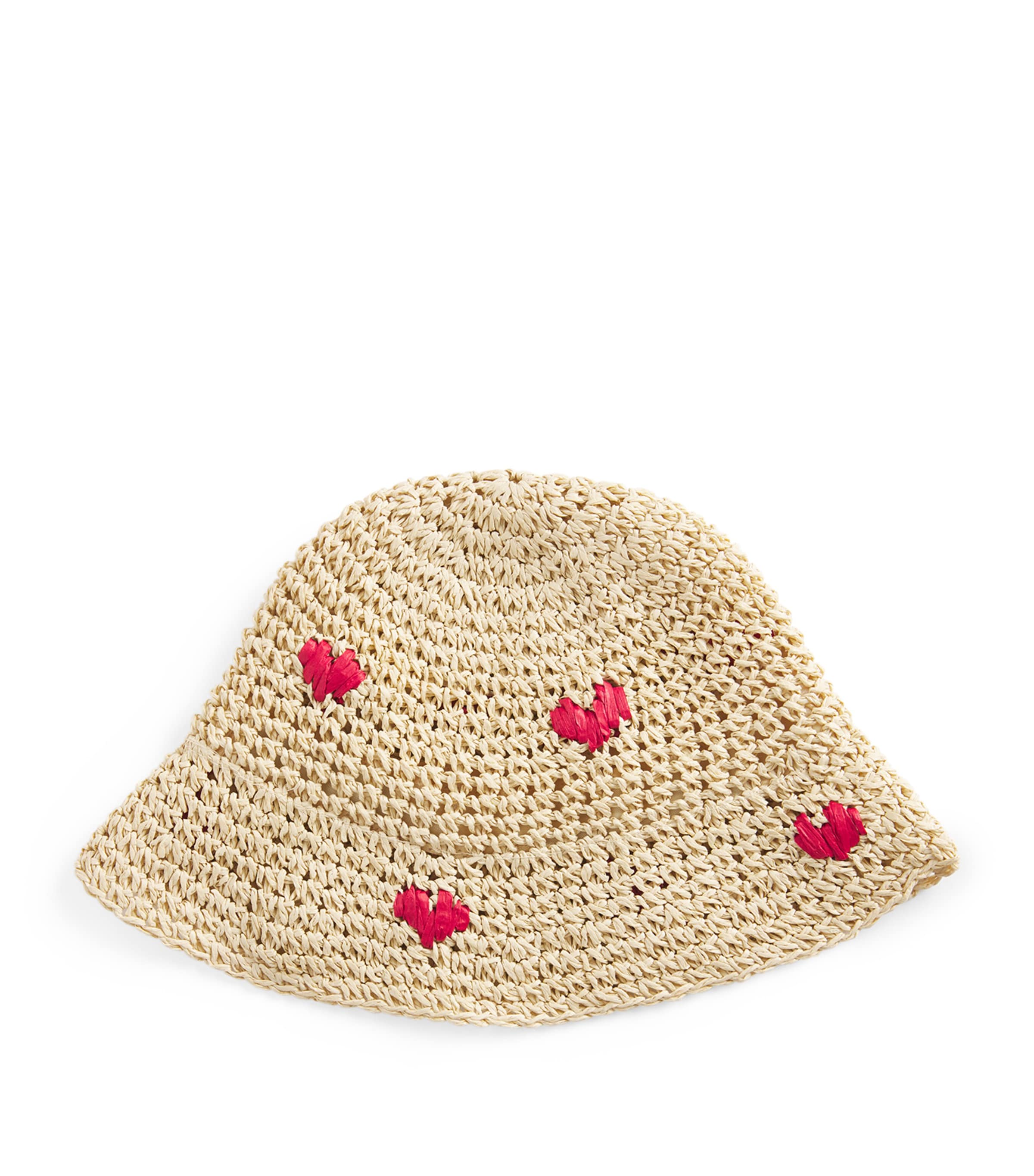 Raffia Heart Bucket Hat