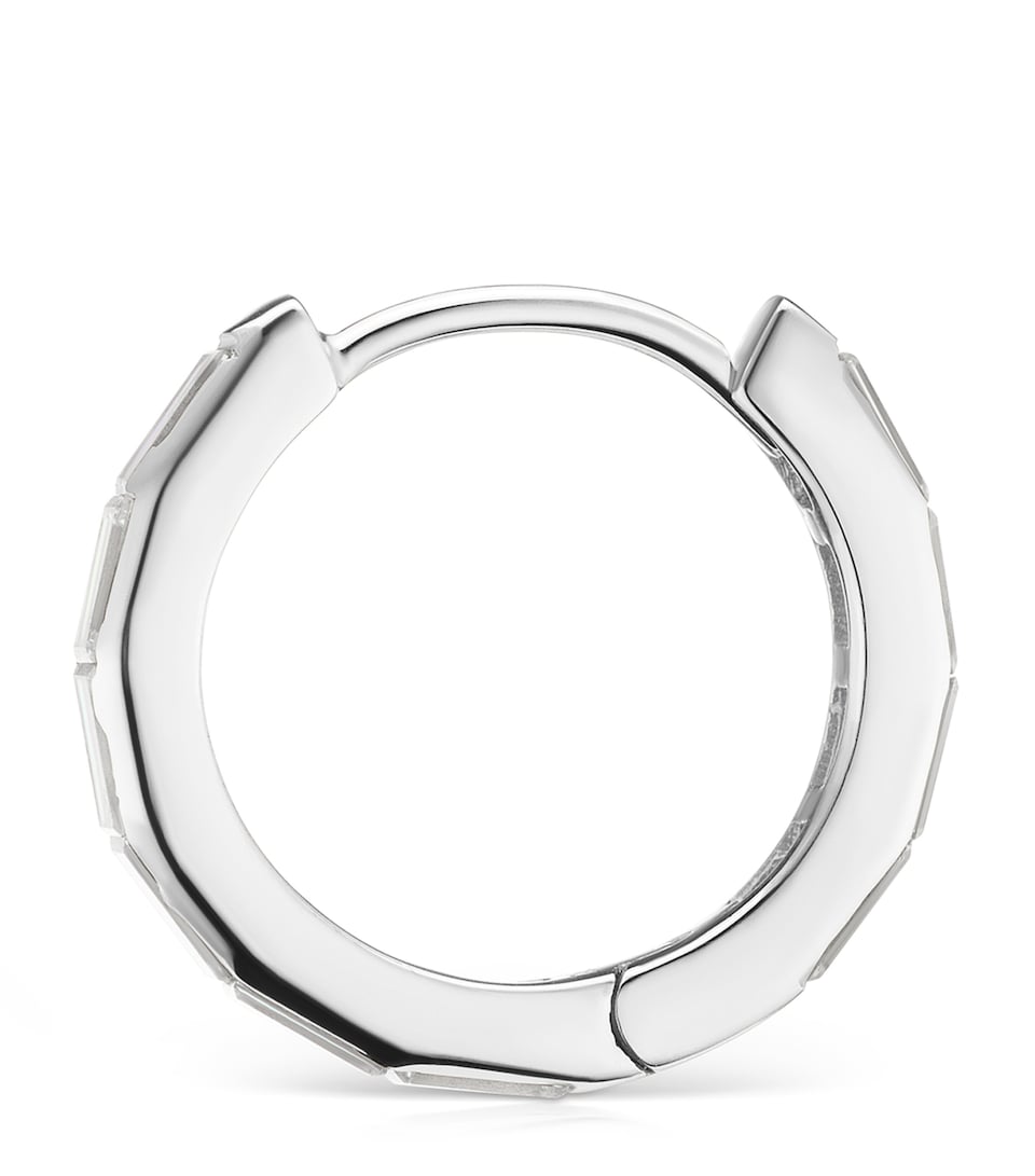 Maria Tash White Gold Invisible Set Baguette Diamond Eternity Hoop Earring (9.5mm) White Gold