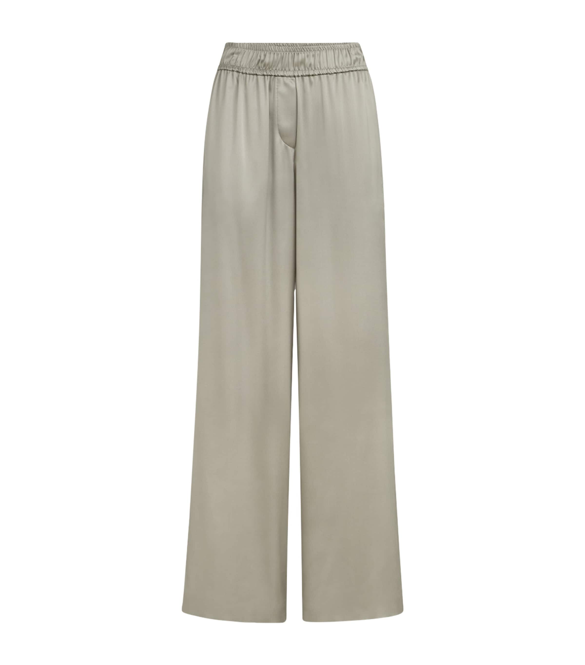 Silk-Blend Satin Track Trousers