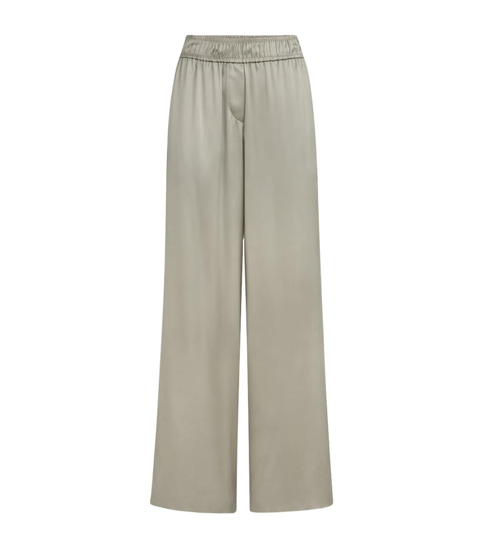 Silk-Blend Satin Track Trousers