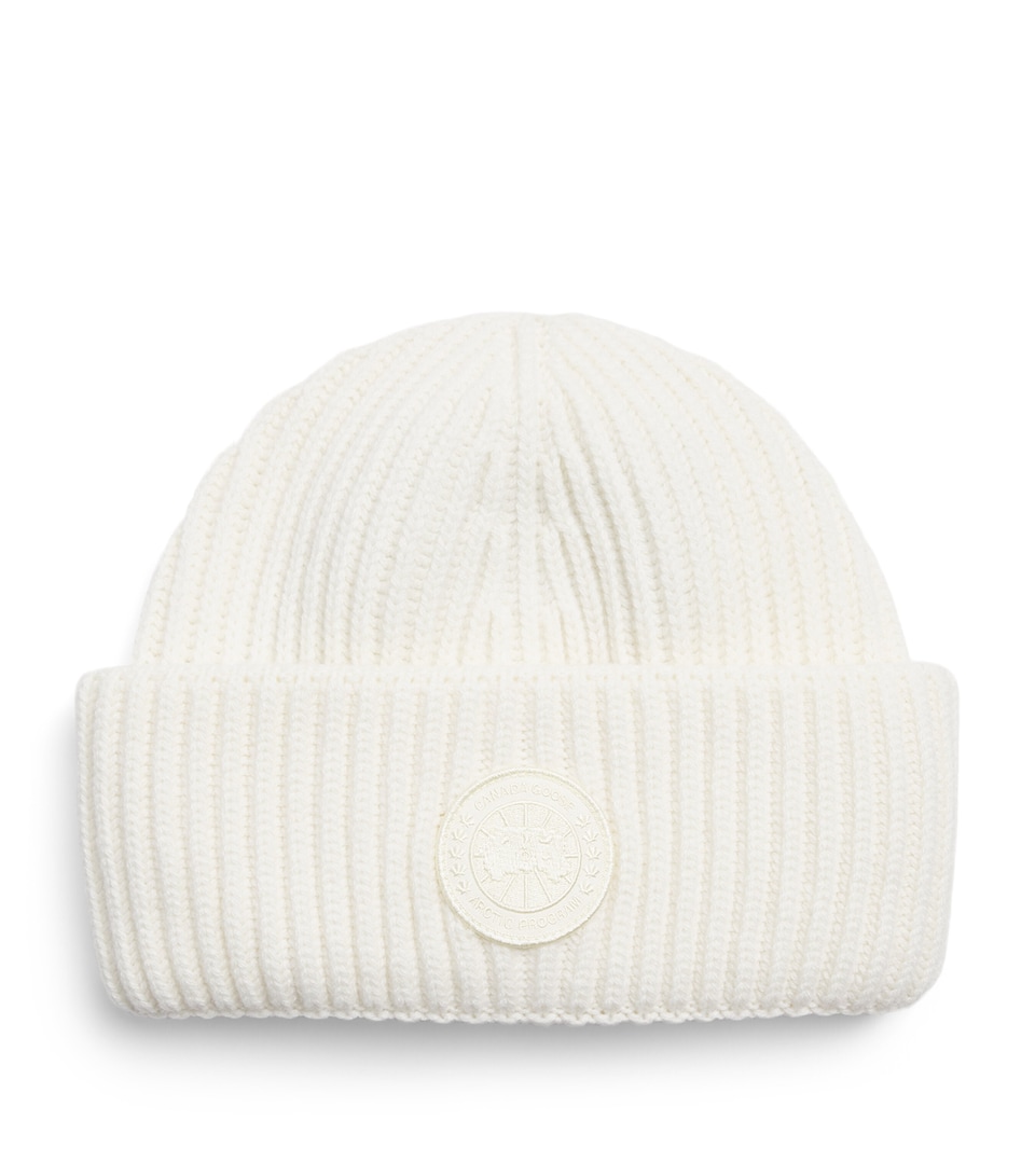 Canada Goose Merino Wool-Cashmere Double Fold Toque Beanie Bone