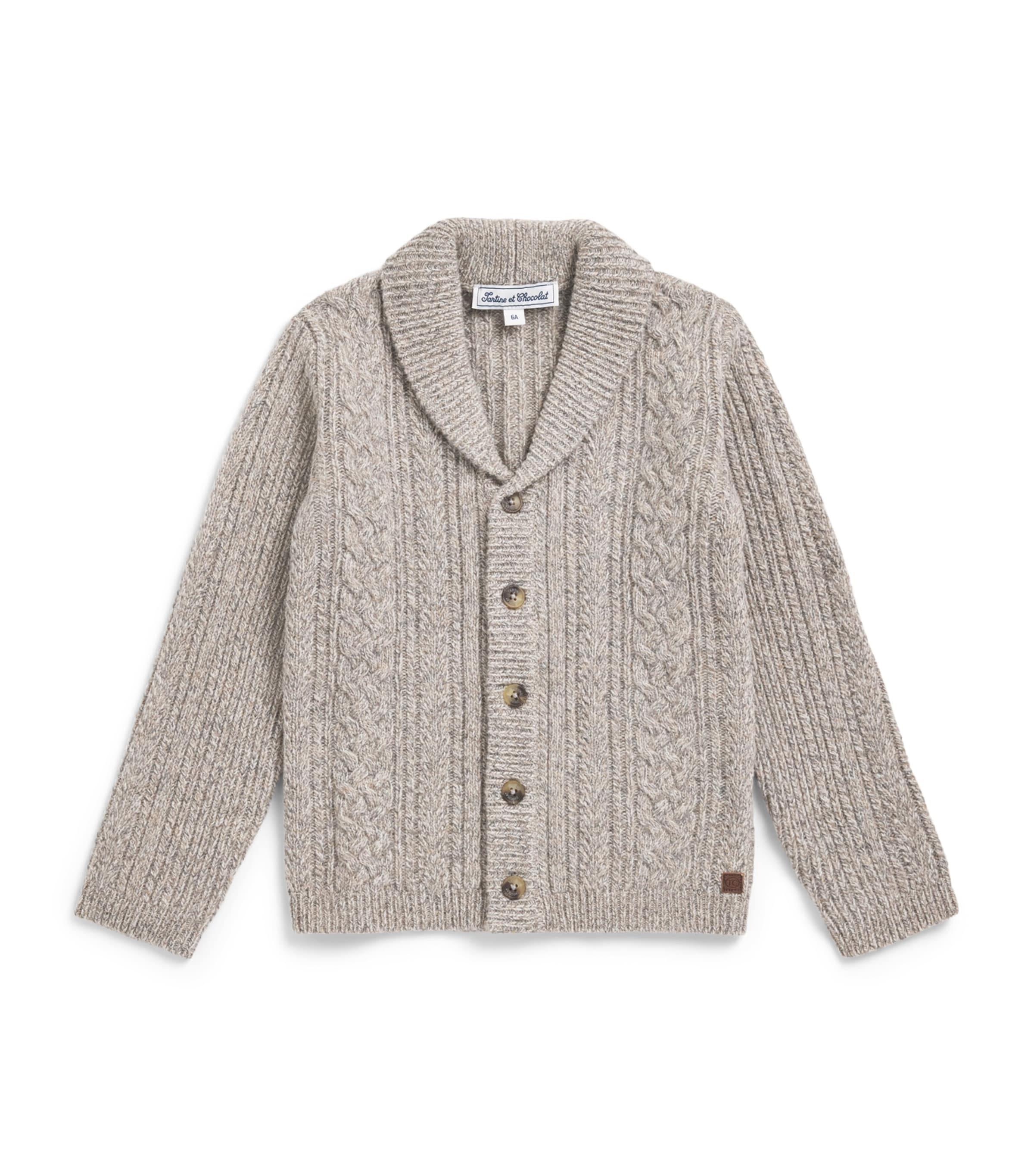 Tartine et Chocolat Wool Shawl-Collar Cardigan (5-12 Years)