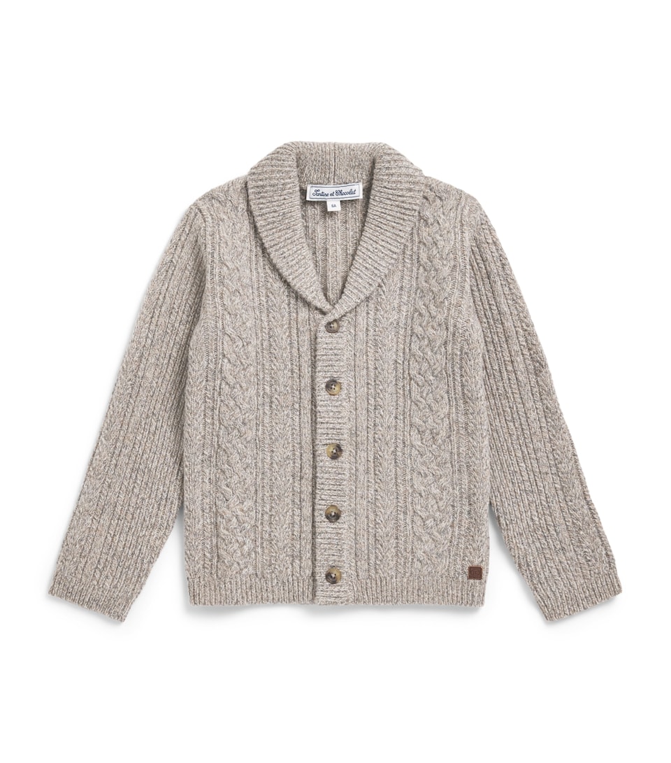 Tartine et Chocolat Wool Shawl-Collar Cardigan (5-12 Years)