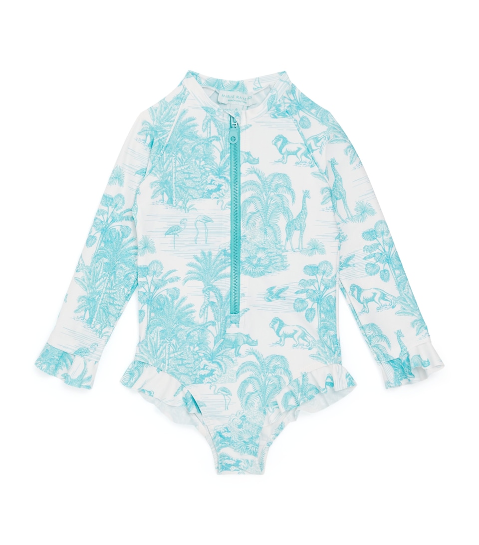 Ruffled Printed Swimysuit (2-12 Years)