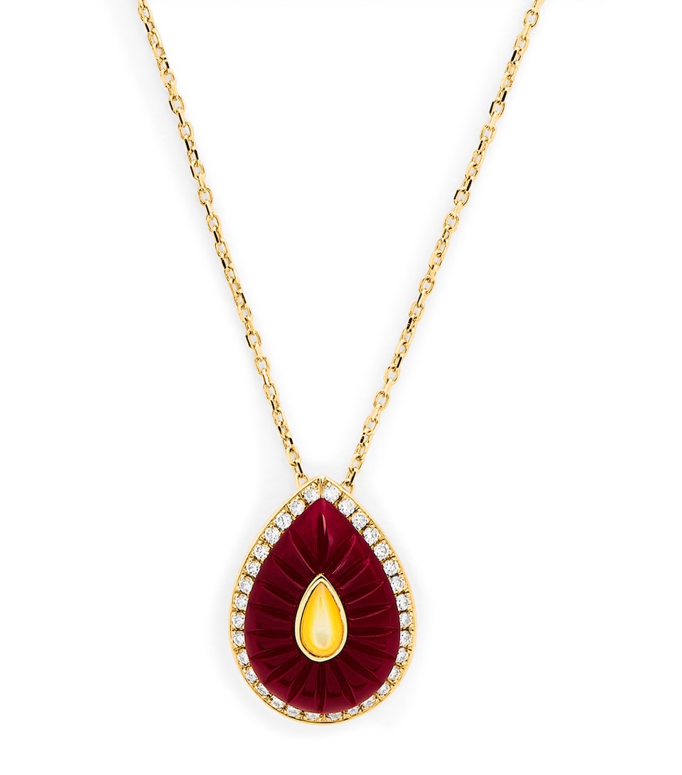 Yellow Gold, Diamond, Amethyst and Pearl Bond Street Necklace