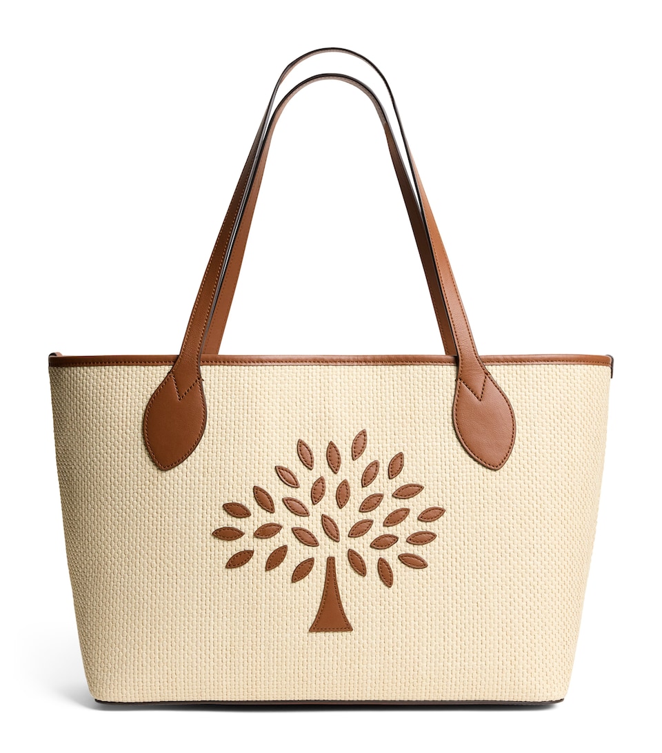 Mulberry Woven Logo Tote Bag Ecru Bright Oak