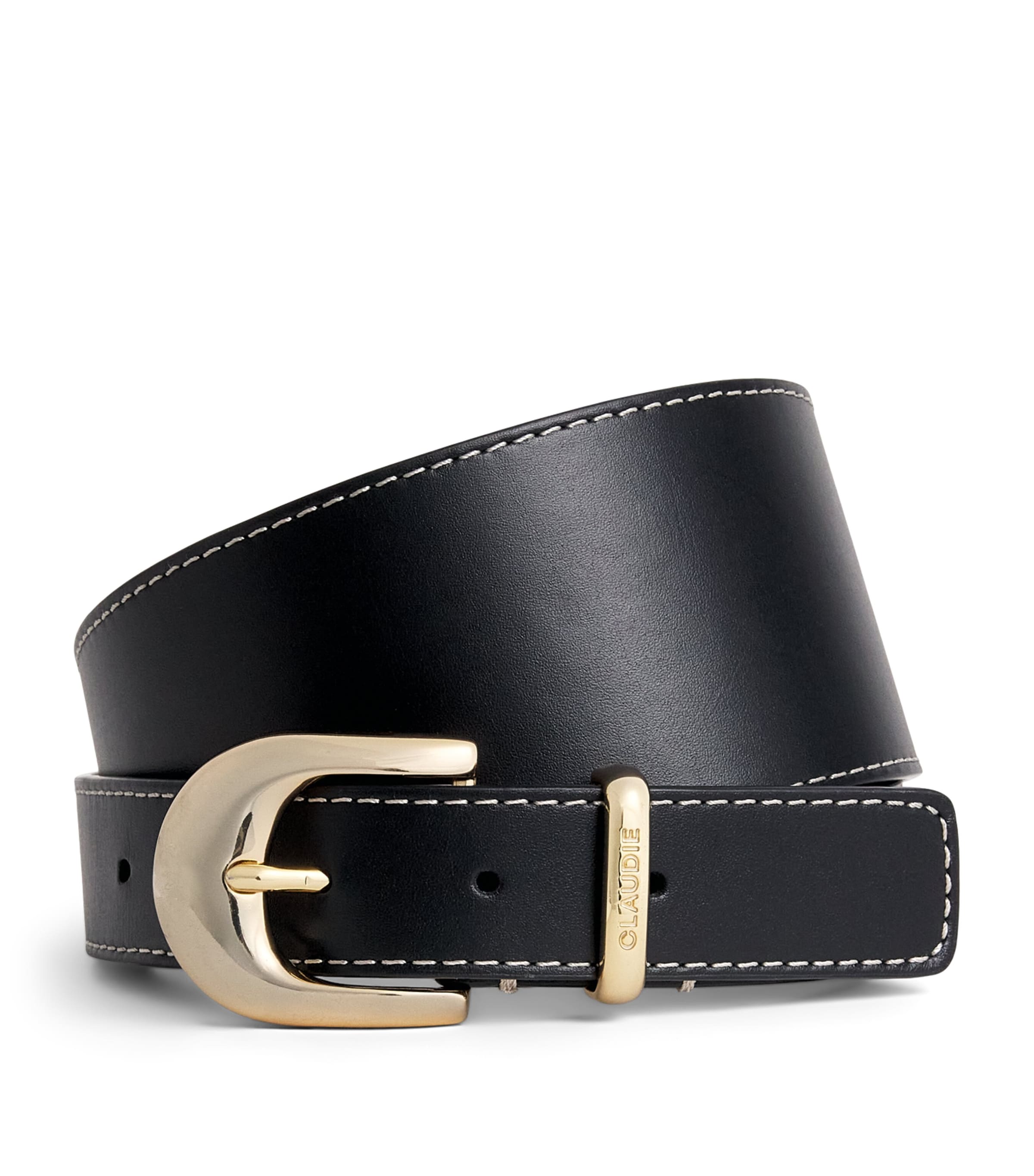 Claudie Pierlot Leather Charm-Detail Belt Black