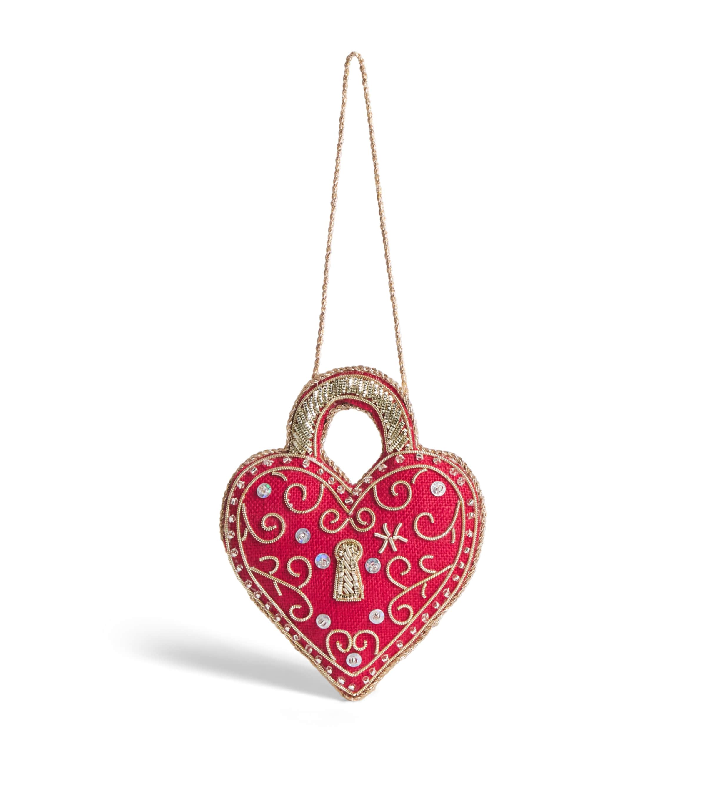 Katie Larmour Heart Locket Tree Decoration Red