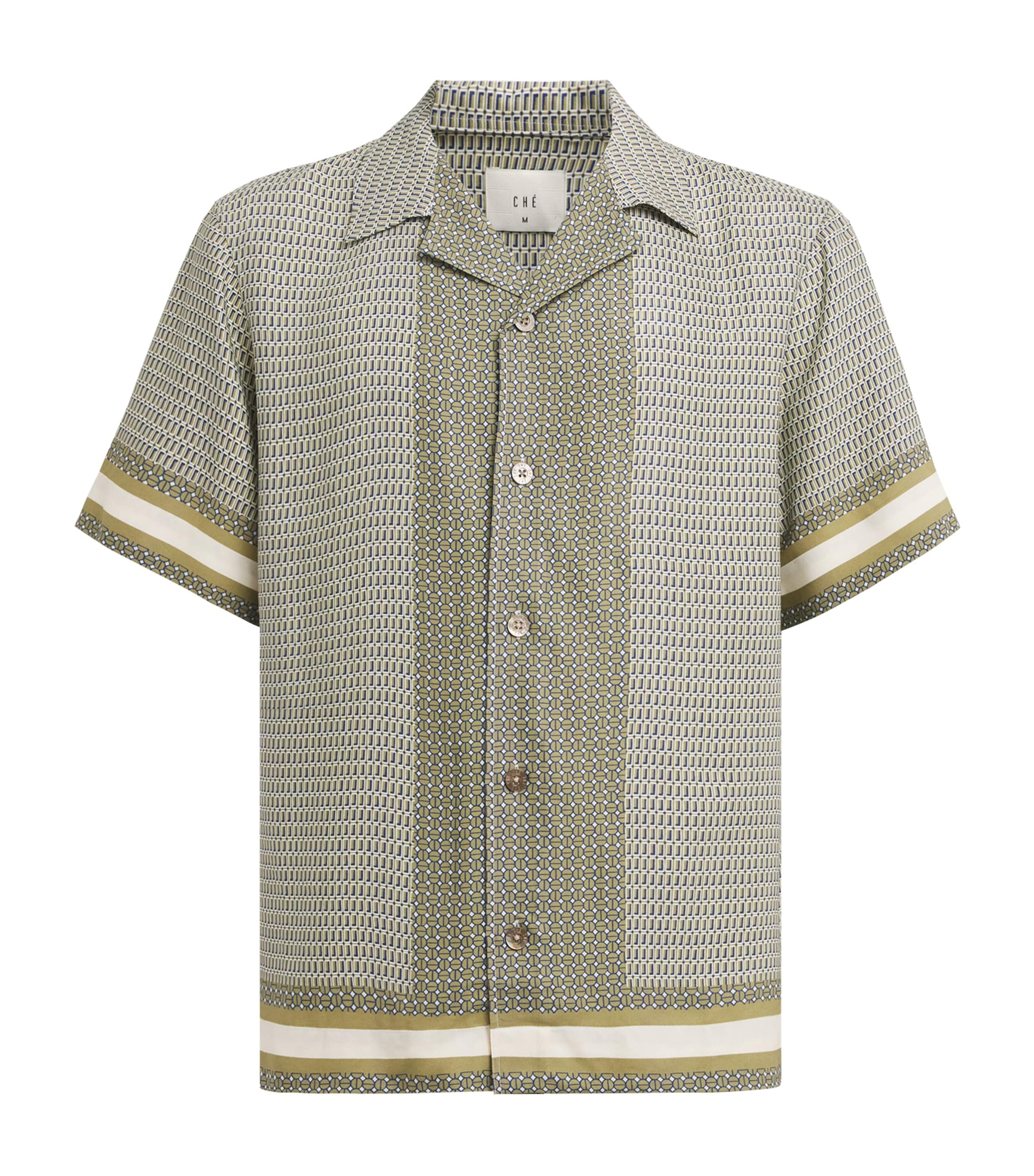 CHÉ Mens Printed Berkeley Shirt Dark Olive