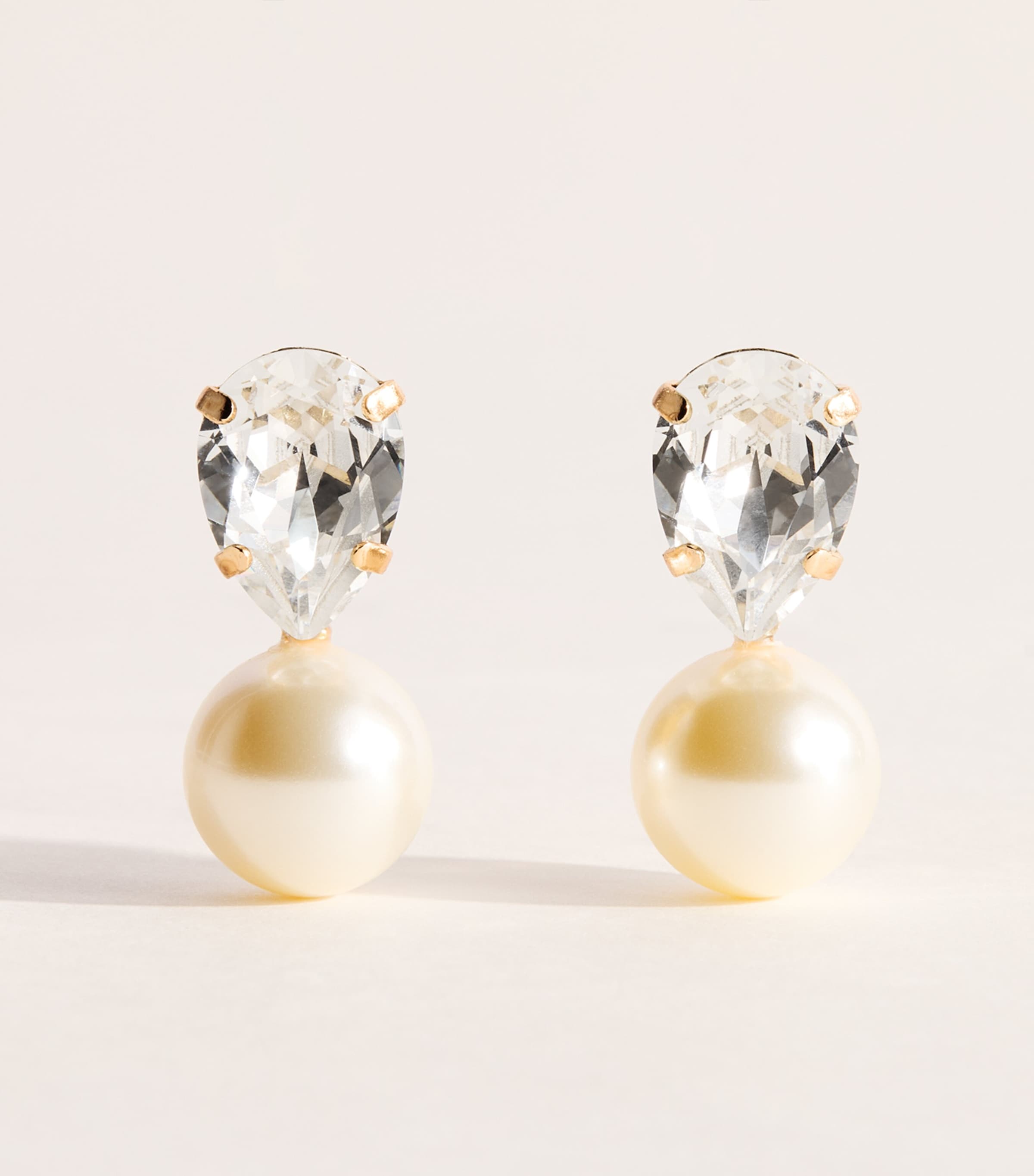 Jennifer Behr Gold-Plated Crystal Drop Earrings Crystal Antique Gold