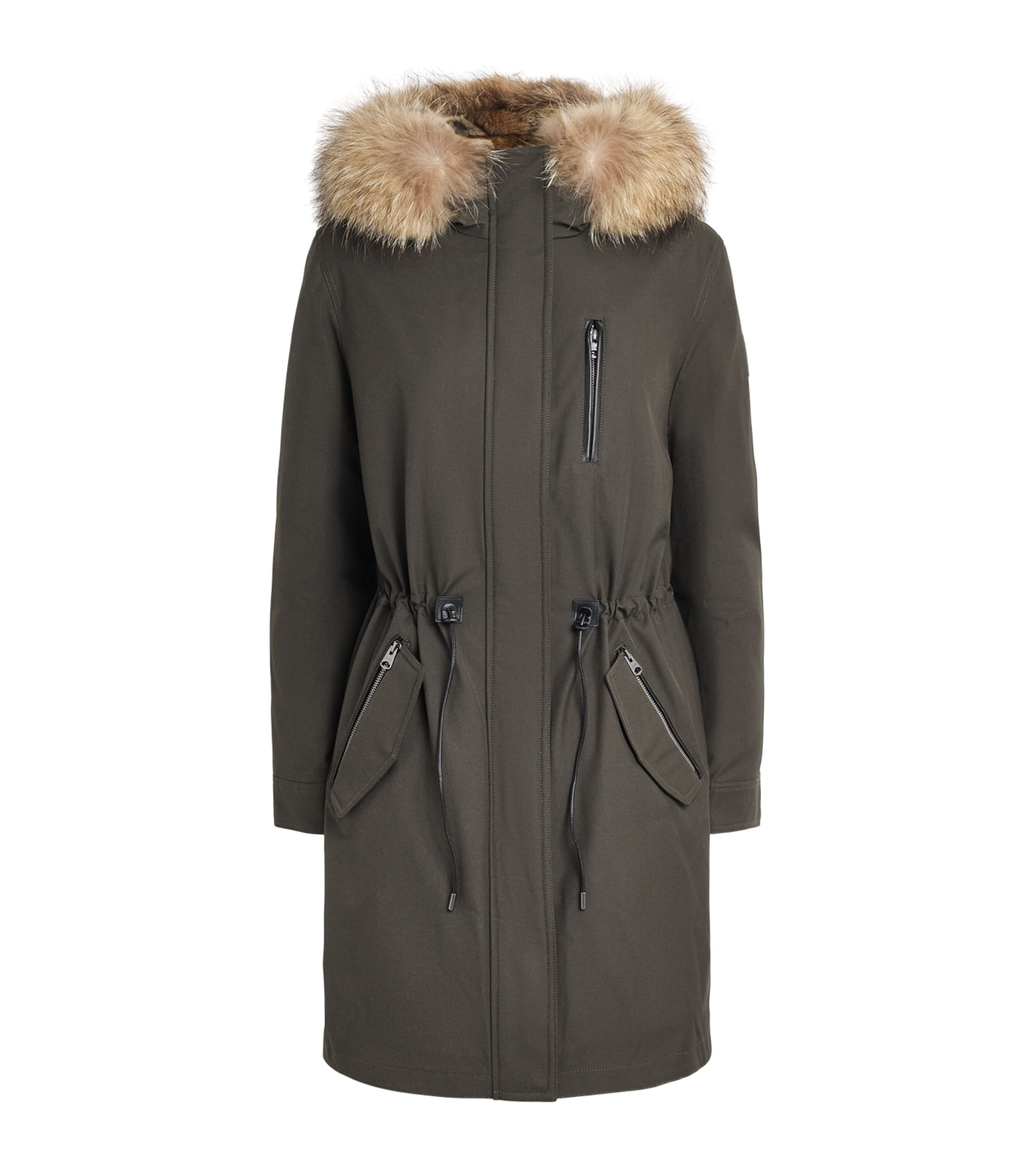 Mackage Womens Fur Rena Parka Jacket Army Natural