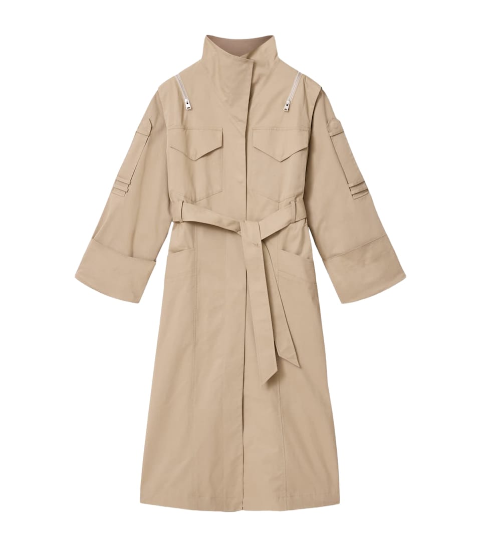 AllSaints Womens Clayton Trench Coat Cement Grey