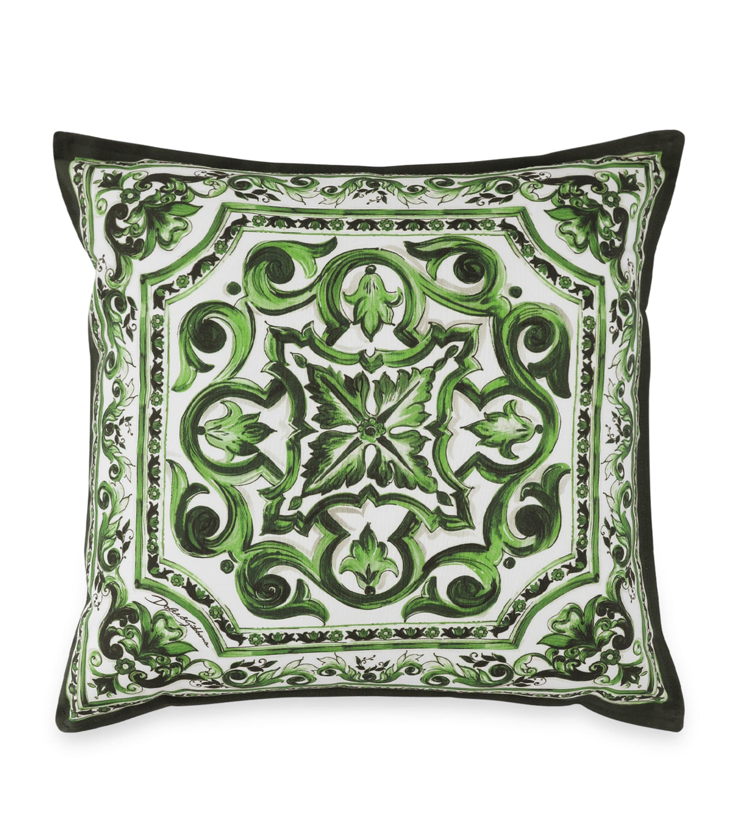 Dolce&Gabbana Casa Verde Maiolica Cushion (50cm x 50cm) Maiolica Verde