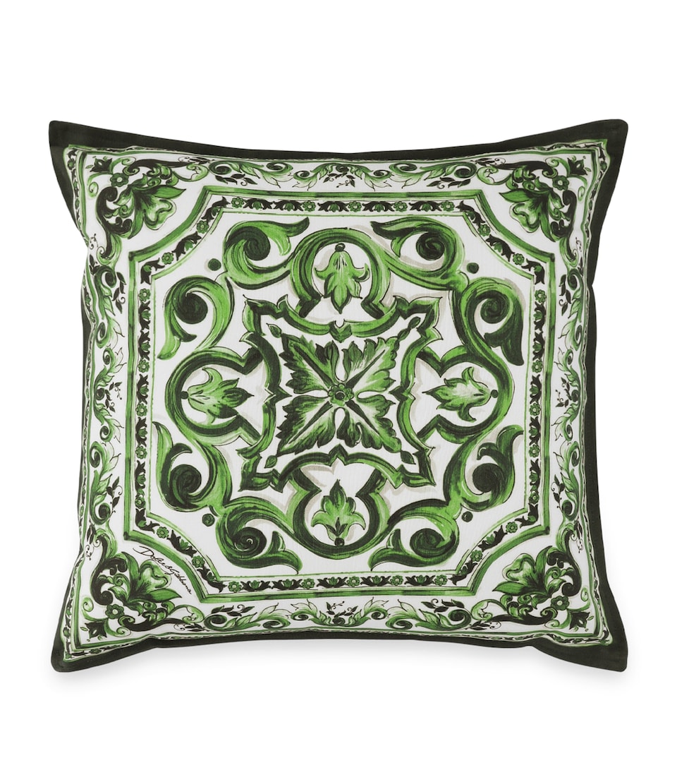 Dolce&Gabbana Casa Verde Maiolica Cushion (50cm x 50cm) Maiolica Verde