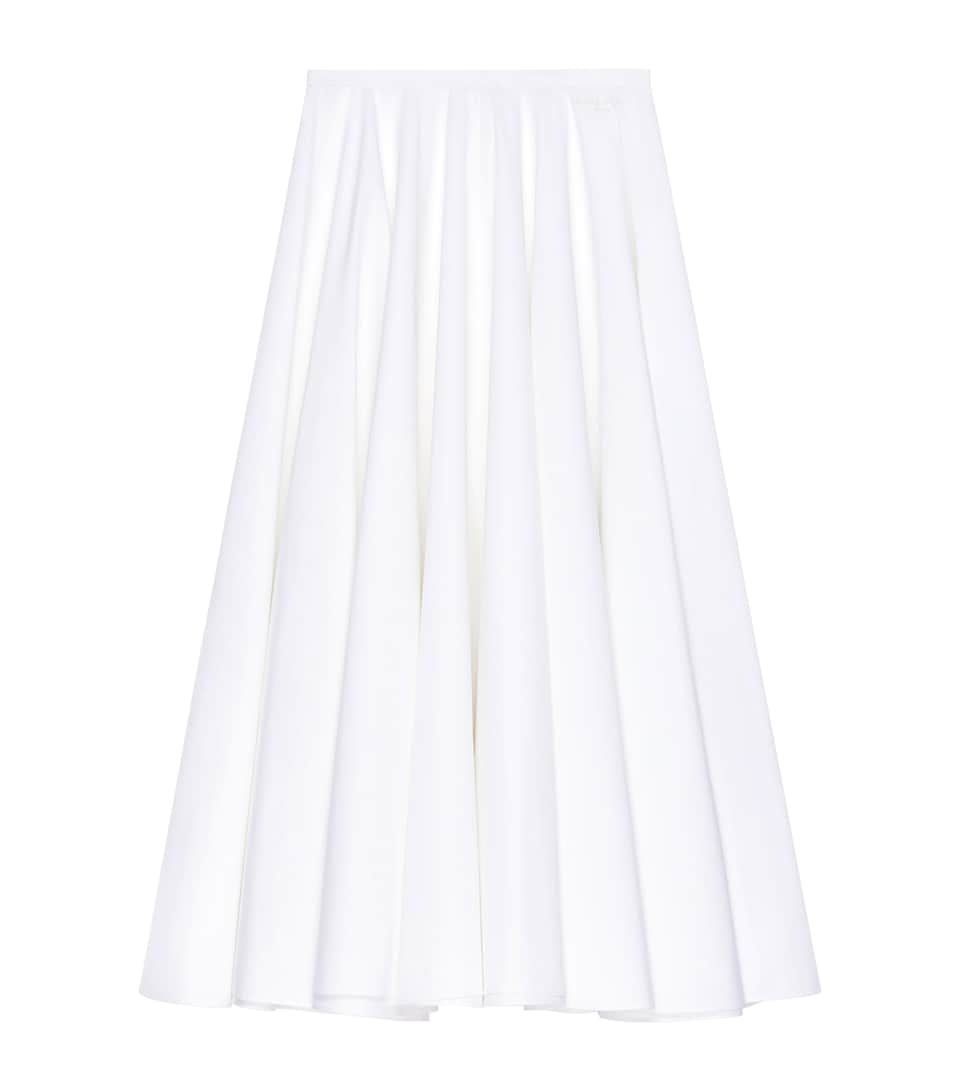 Givenchy Womens Cotton Poplin Midi Skirt White