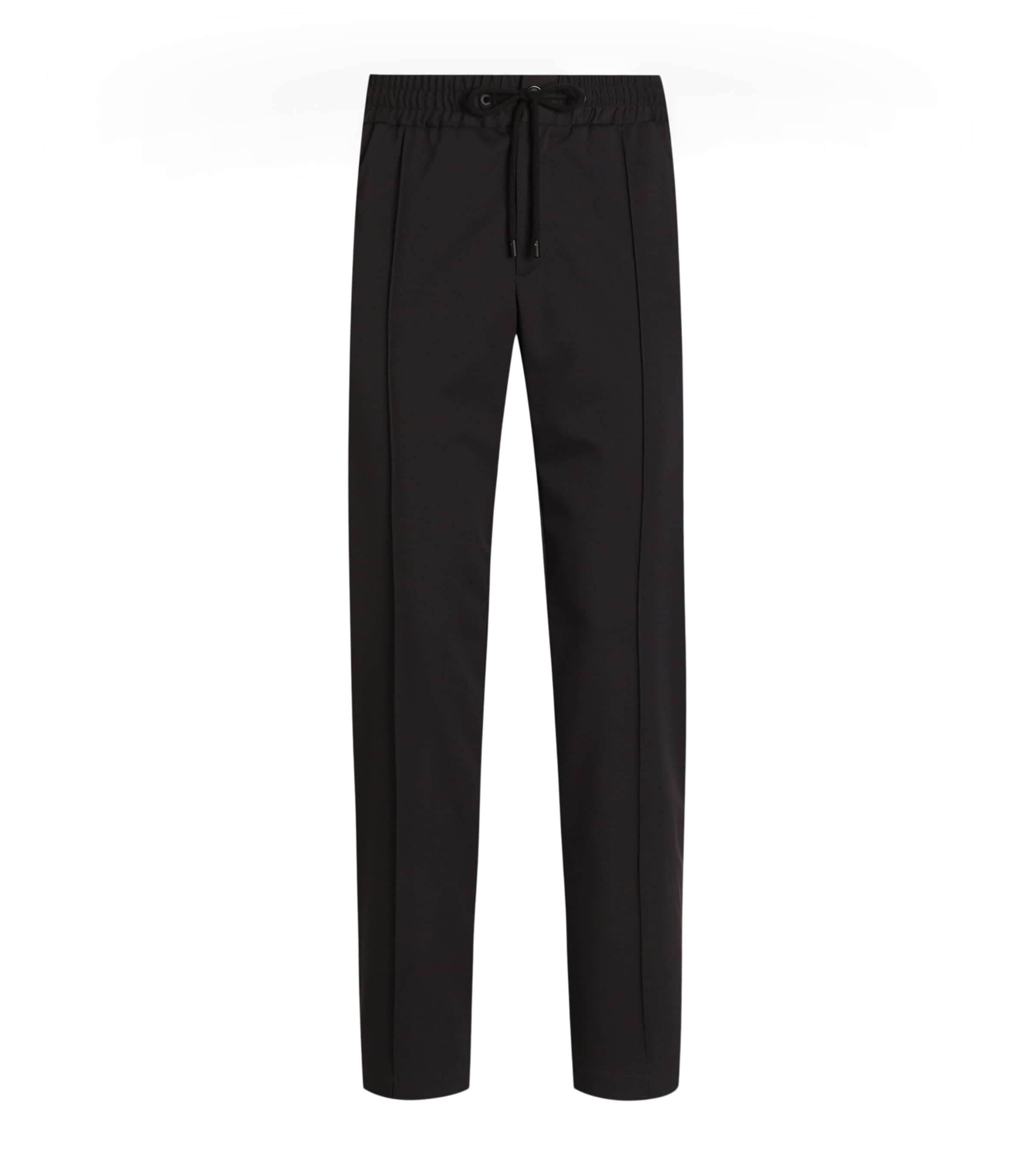 Virgin Wool-Blend Drawstring Straight Trousers