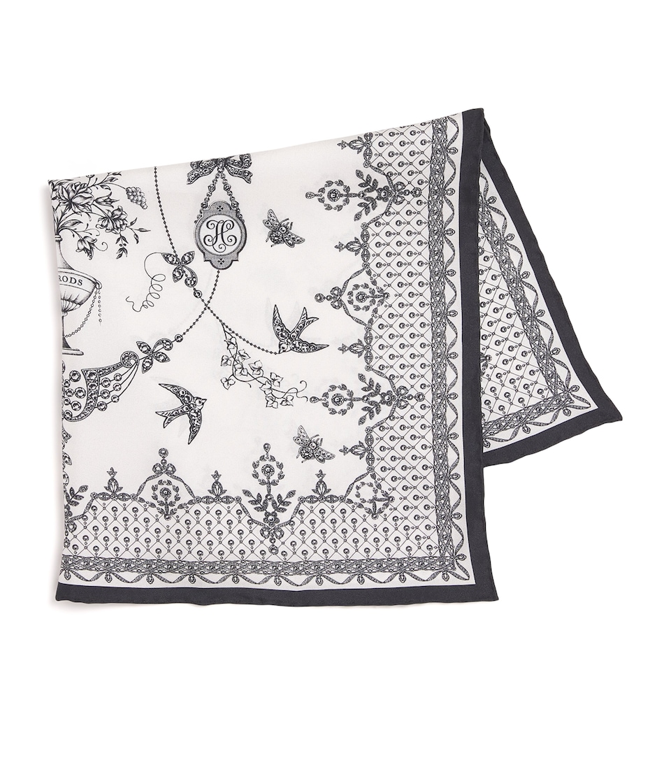 Silk Lace Print Scarf
