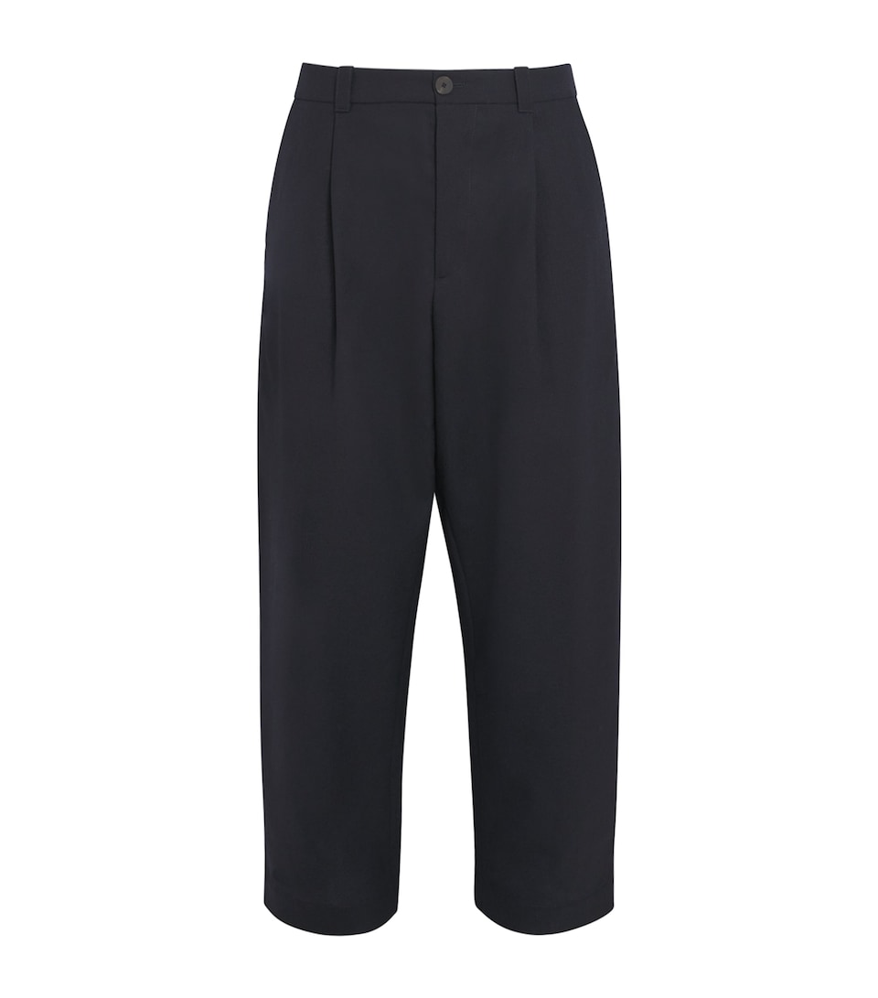 Wool Curved Tapered Trousers