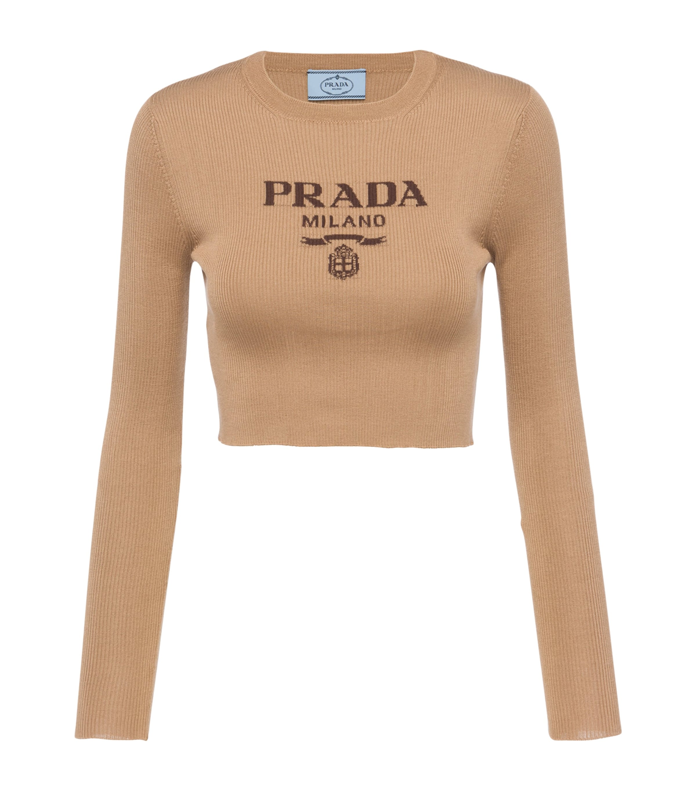 Silk Cropped Logo Sweater