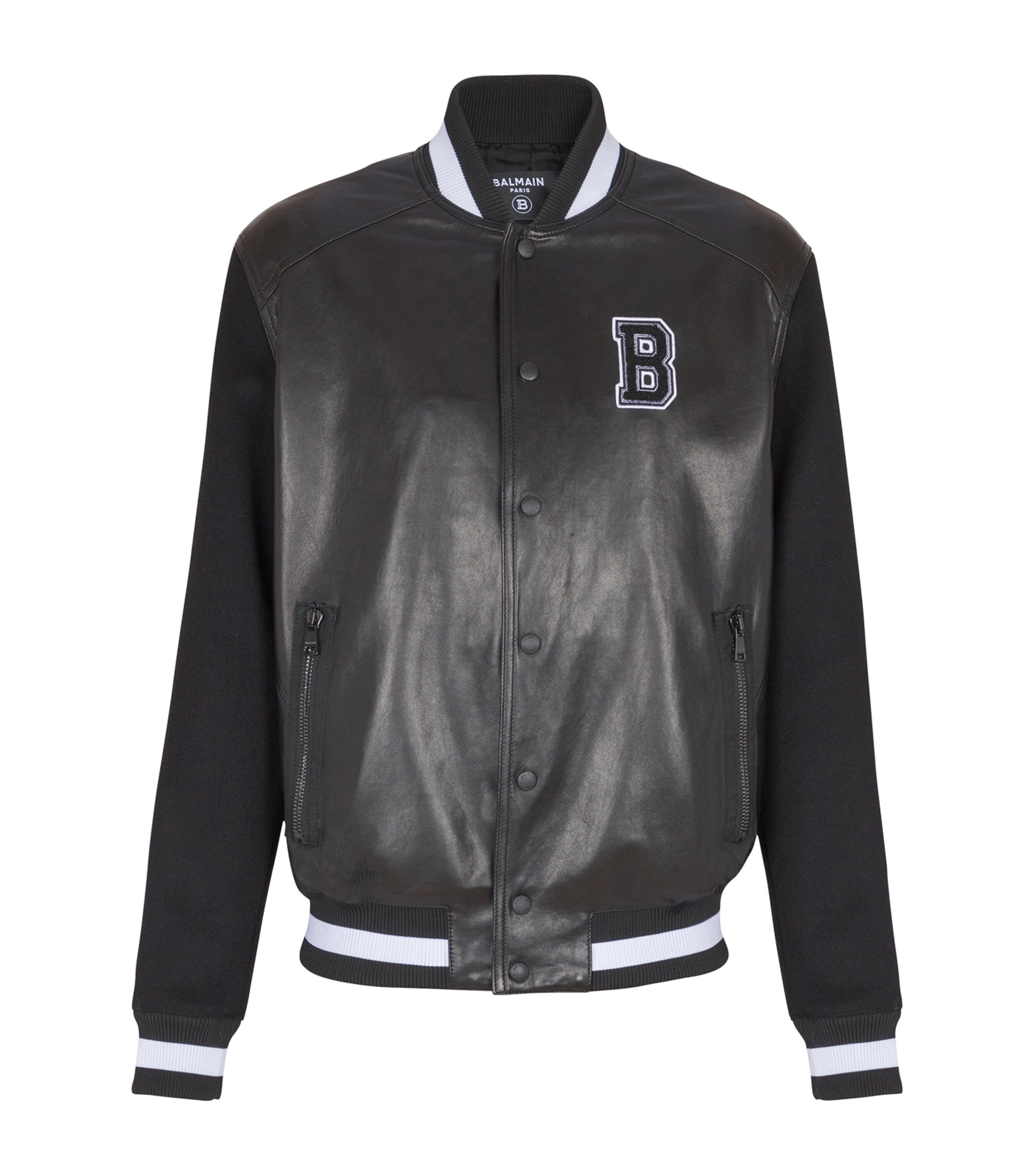 Leather-Wool Bomber Jacket