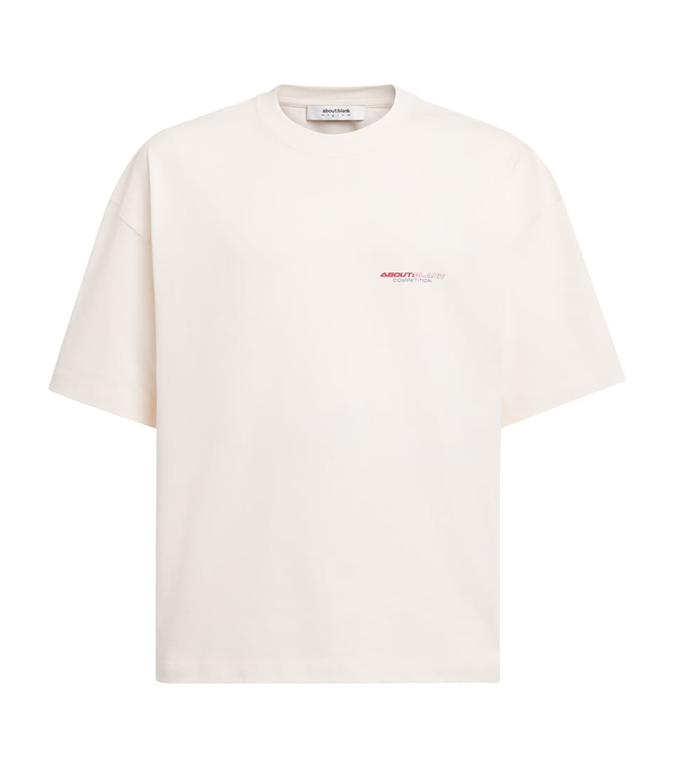 about:blank Mens Cotton Logo Oversized T-Shirt Oat