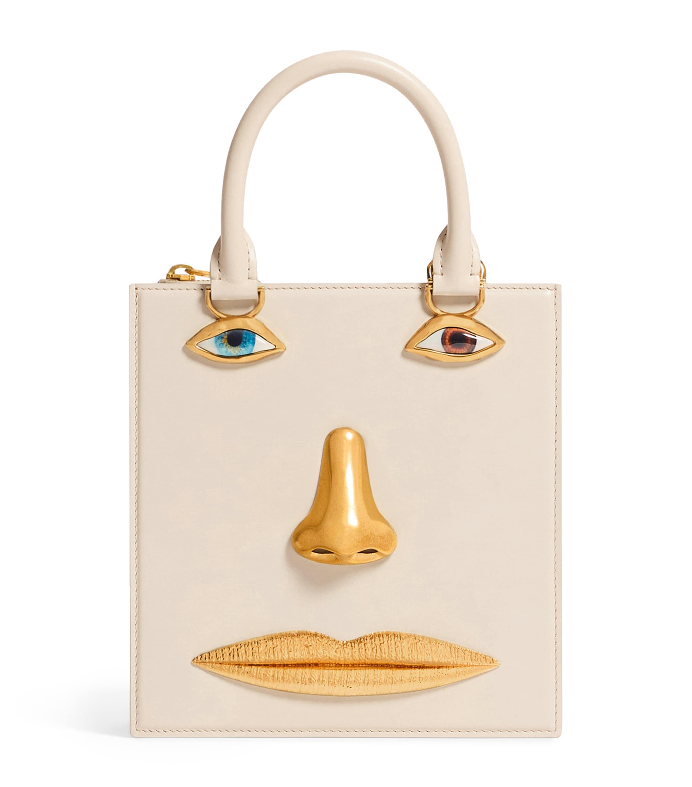 Schiaparelli Leather Face Top-Handle Bag Beige